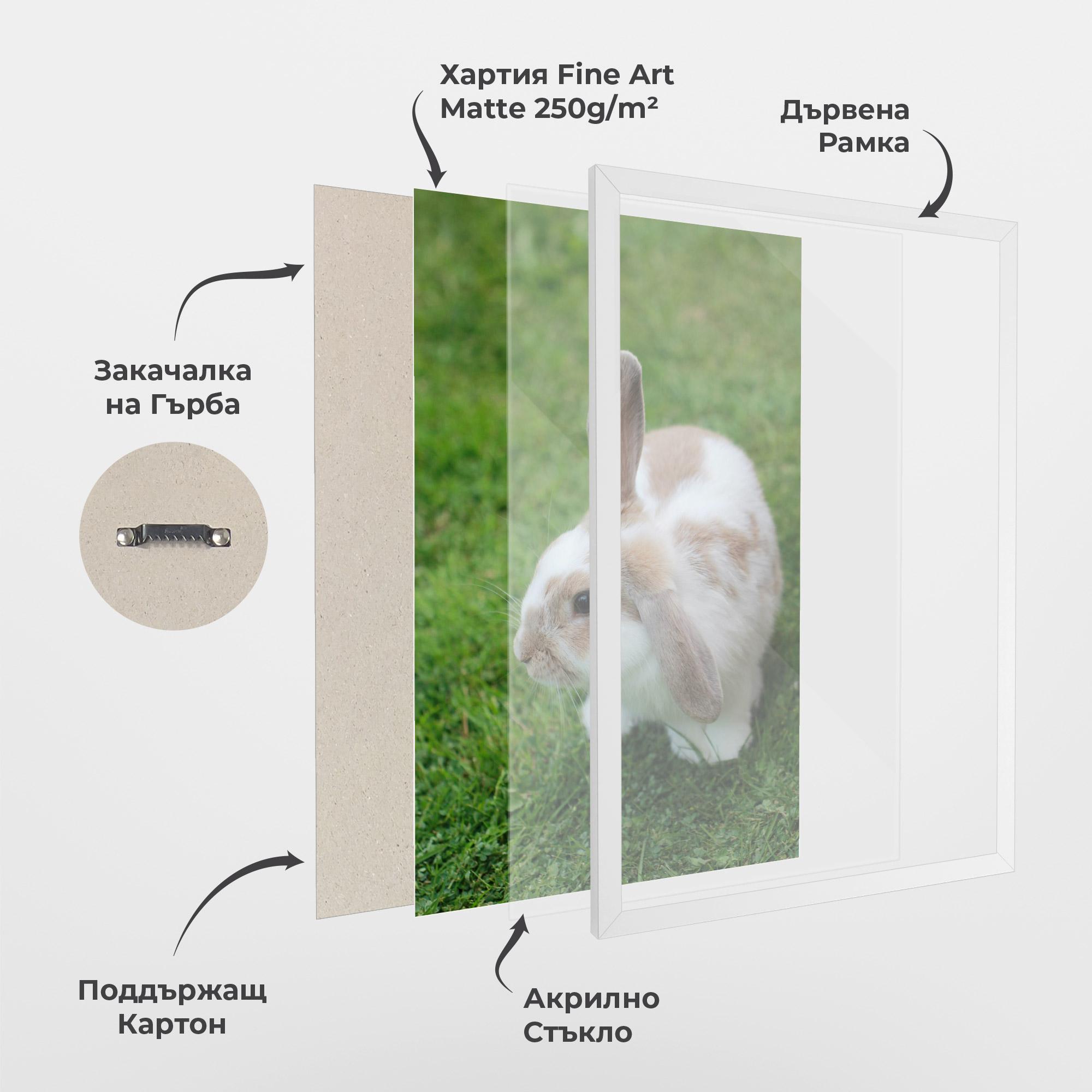 Рамкиран постер Light Orange Bunny mockup 1