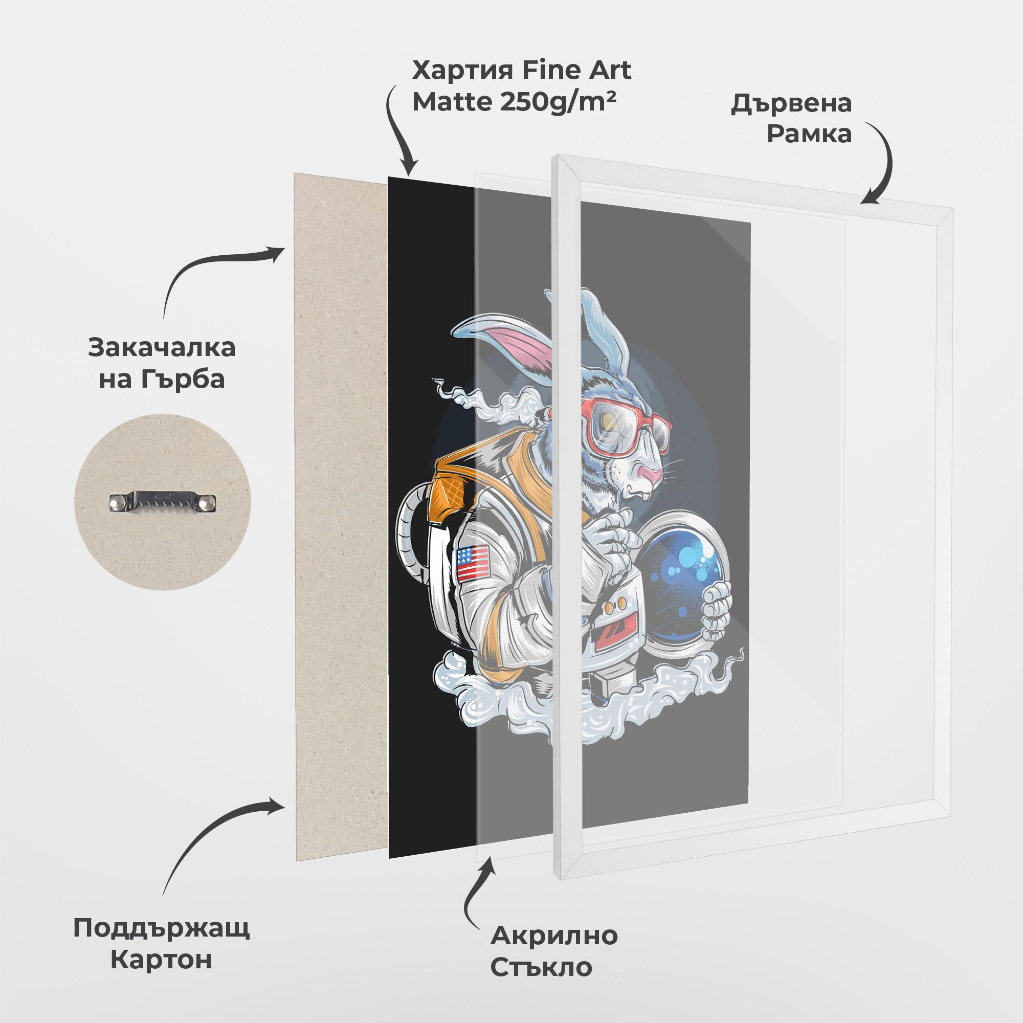 Рамкиран постер Moon Bunny mockup 1