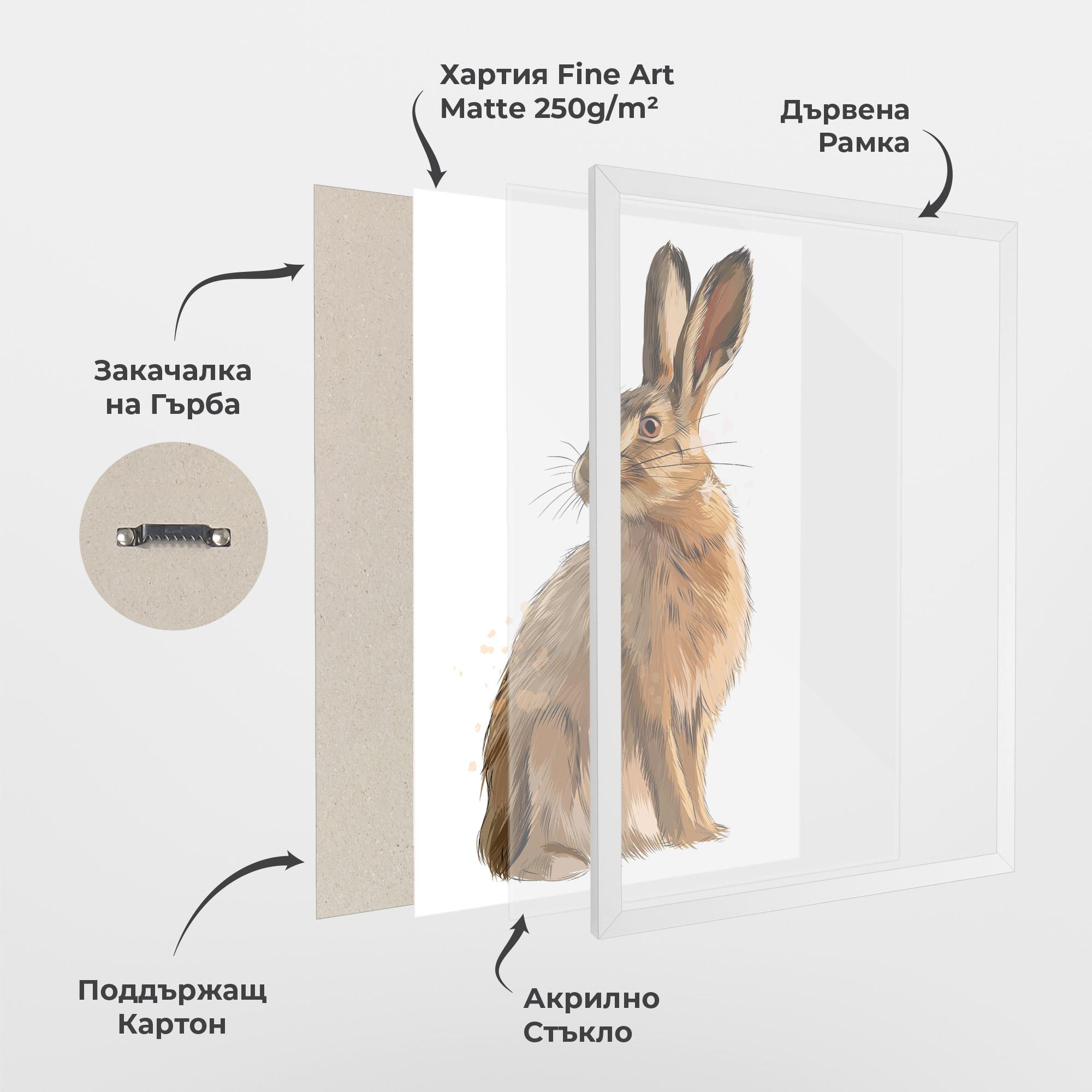 Рамкиран постер Painted Bunny mockup 1