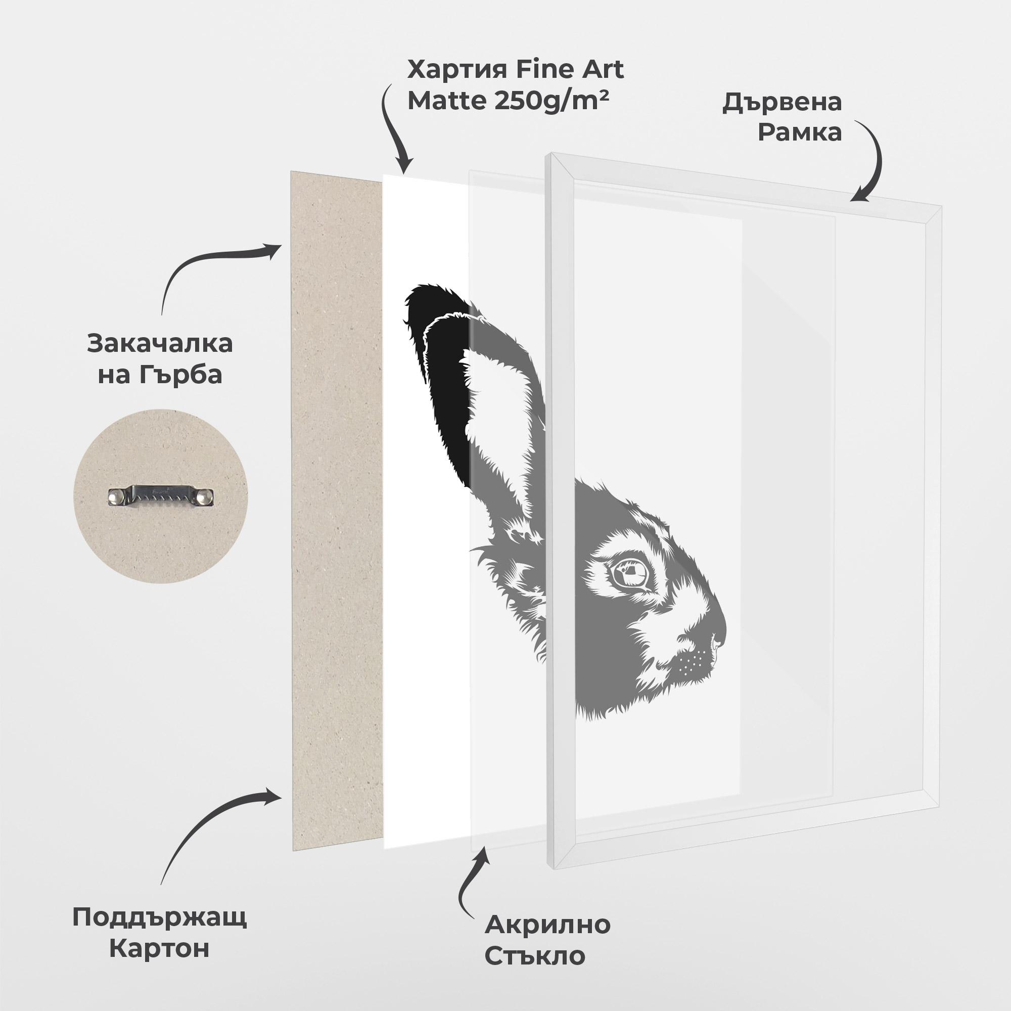 Рамкиран постер Rabbit Head mockup 1