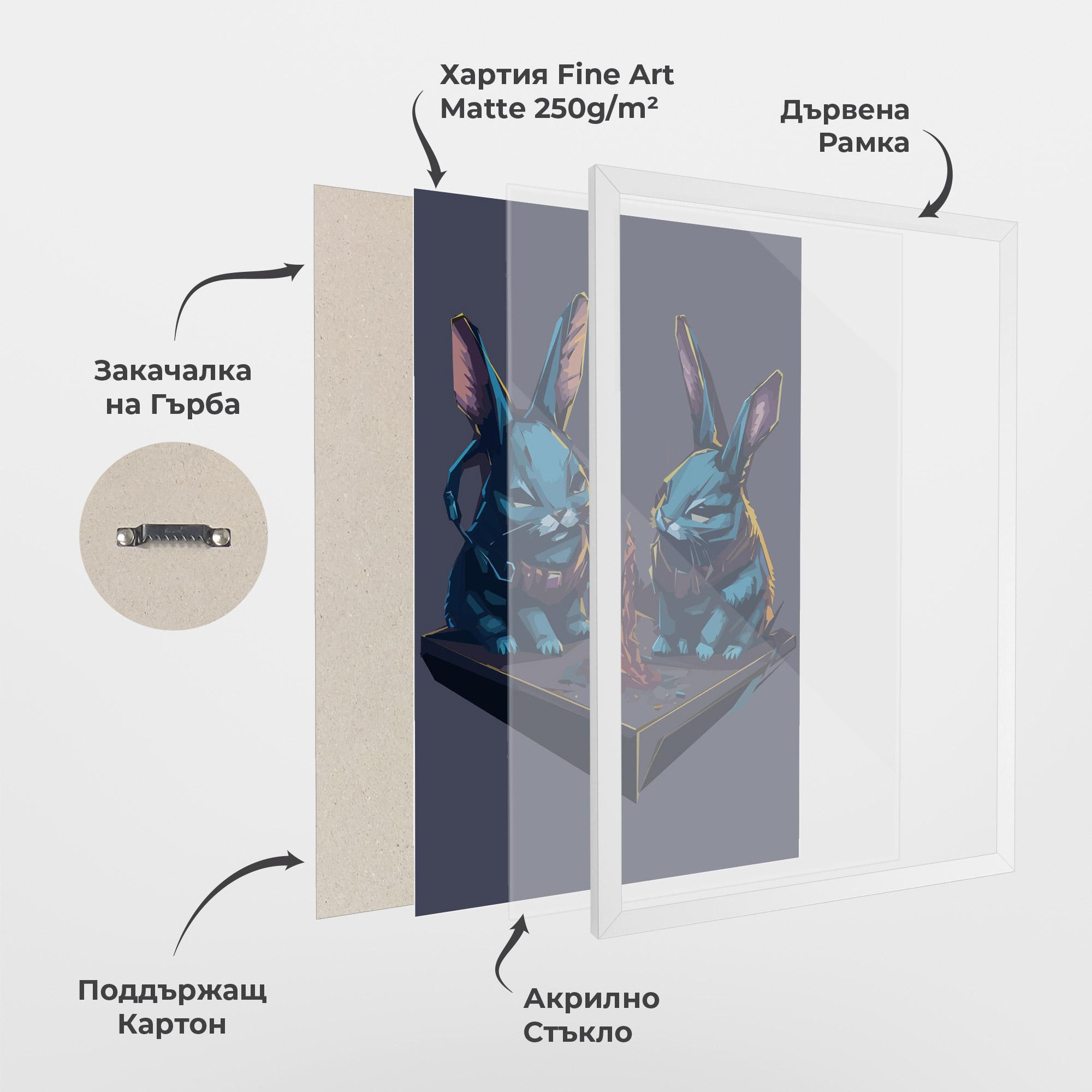 Рамкиран постер Rabbit Headset mockup 1