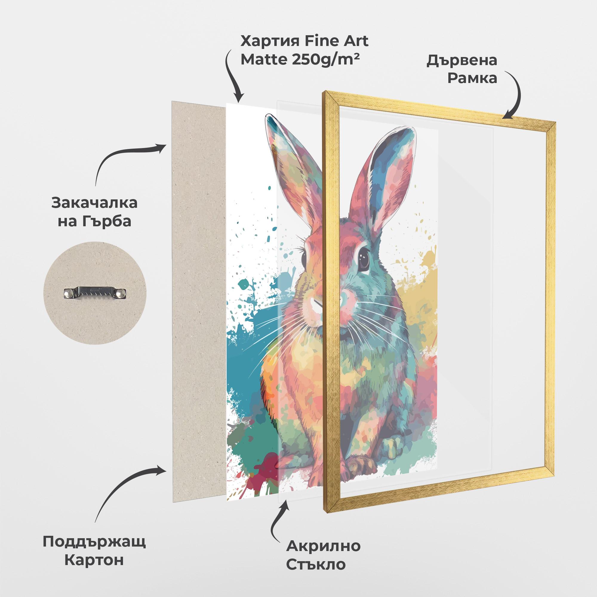 Рамкиран постер Brush Rabbit mockup 1