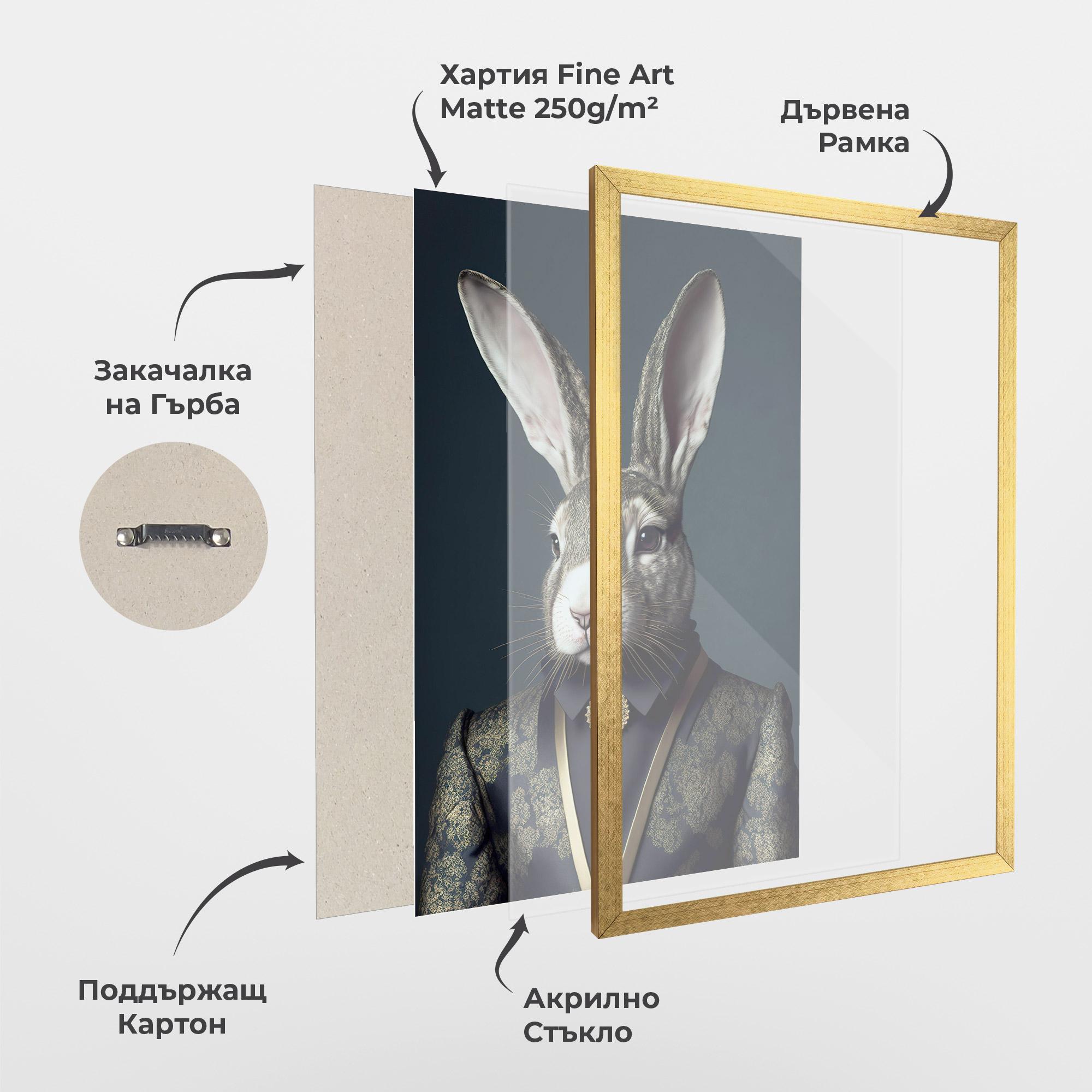 Рамкиран постер Elegant Rabbit mockup 1
