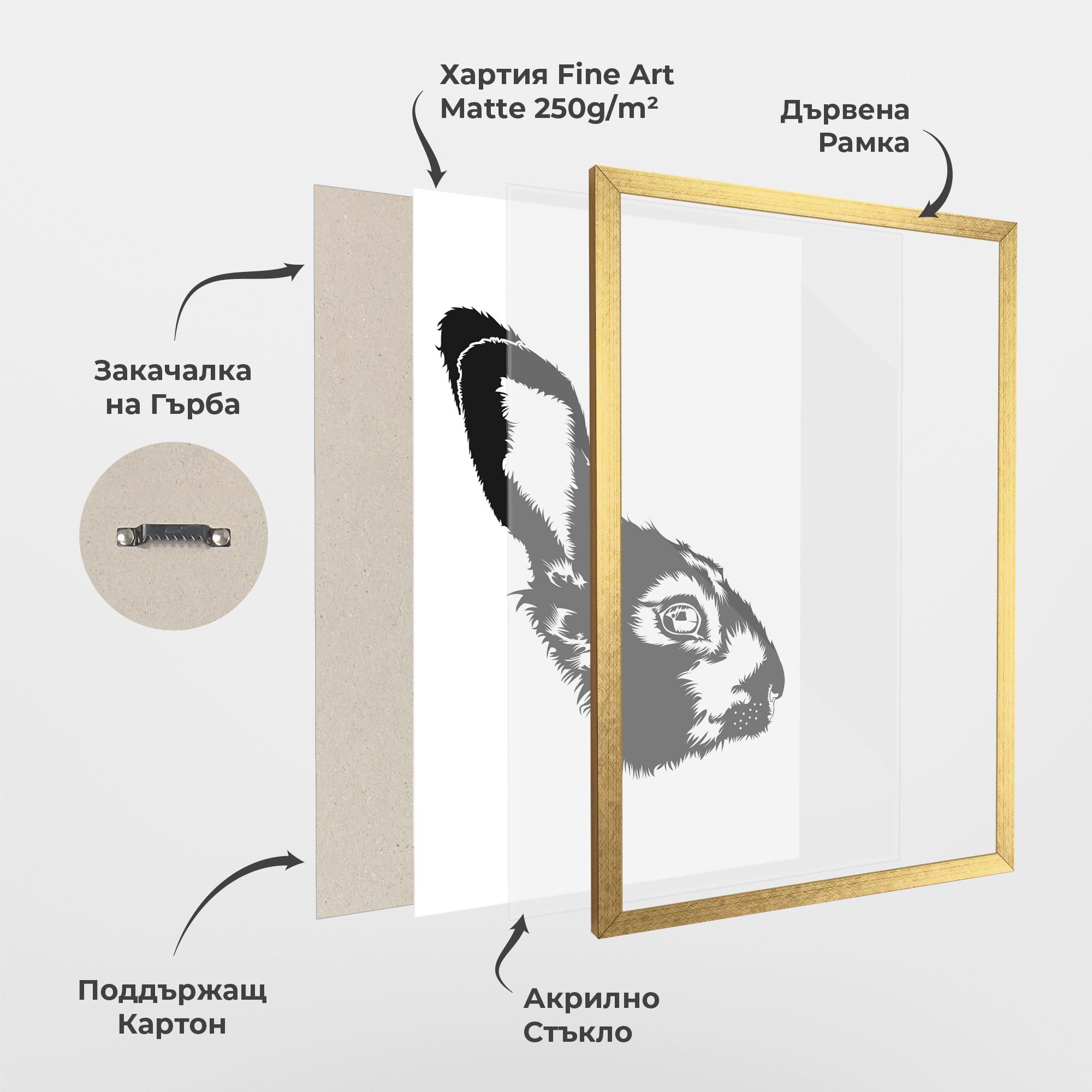 Рамкиран постер Rabbit Head mockup 1