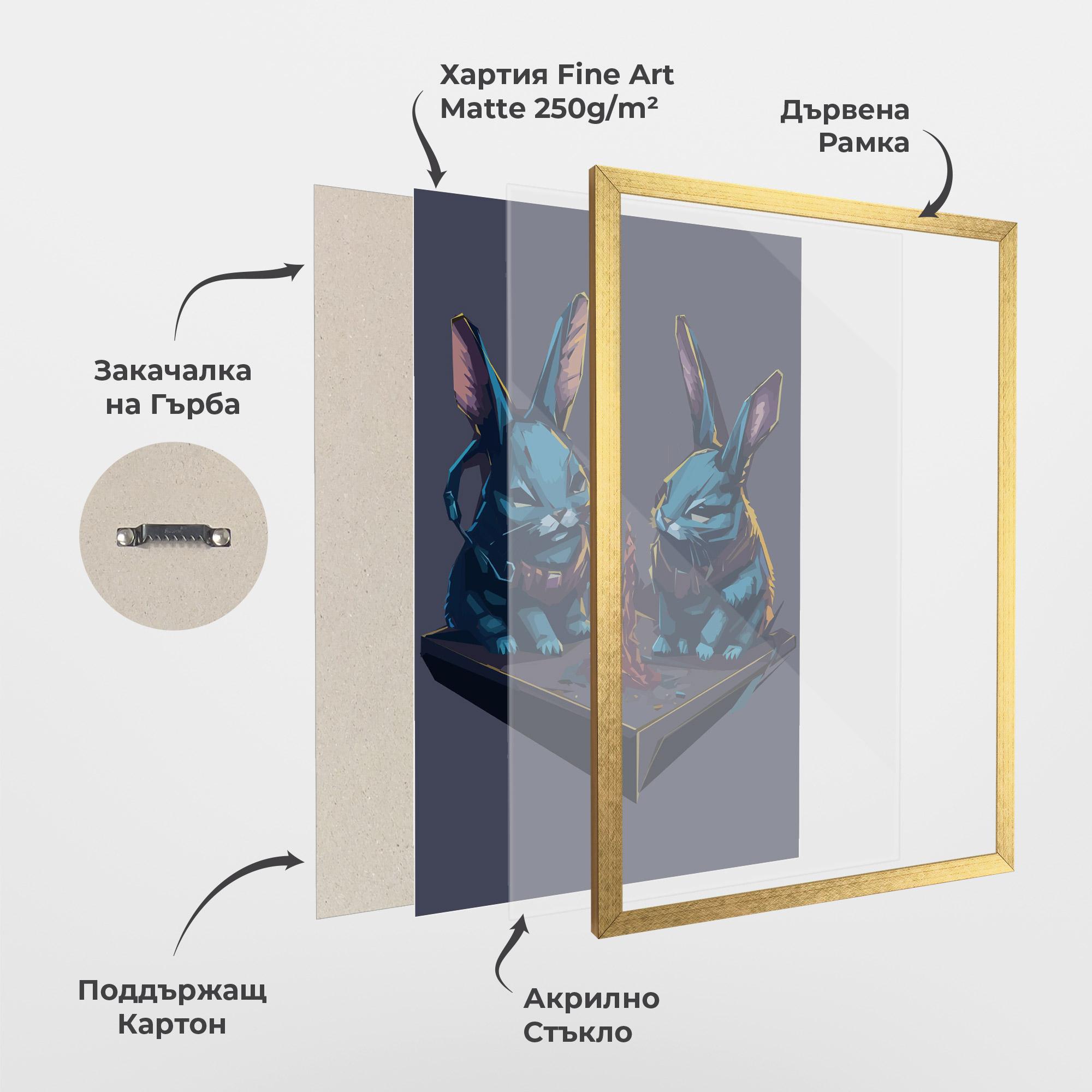 Рамкиран постер Rabbit Headset mockup 1