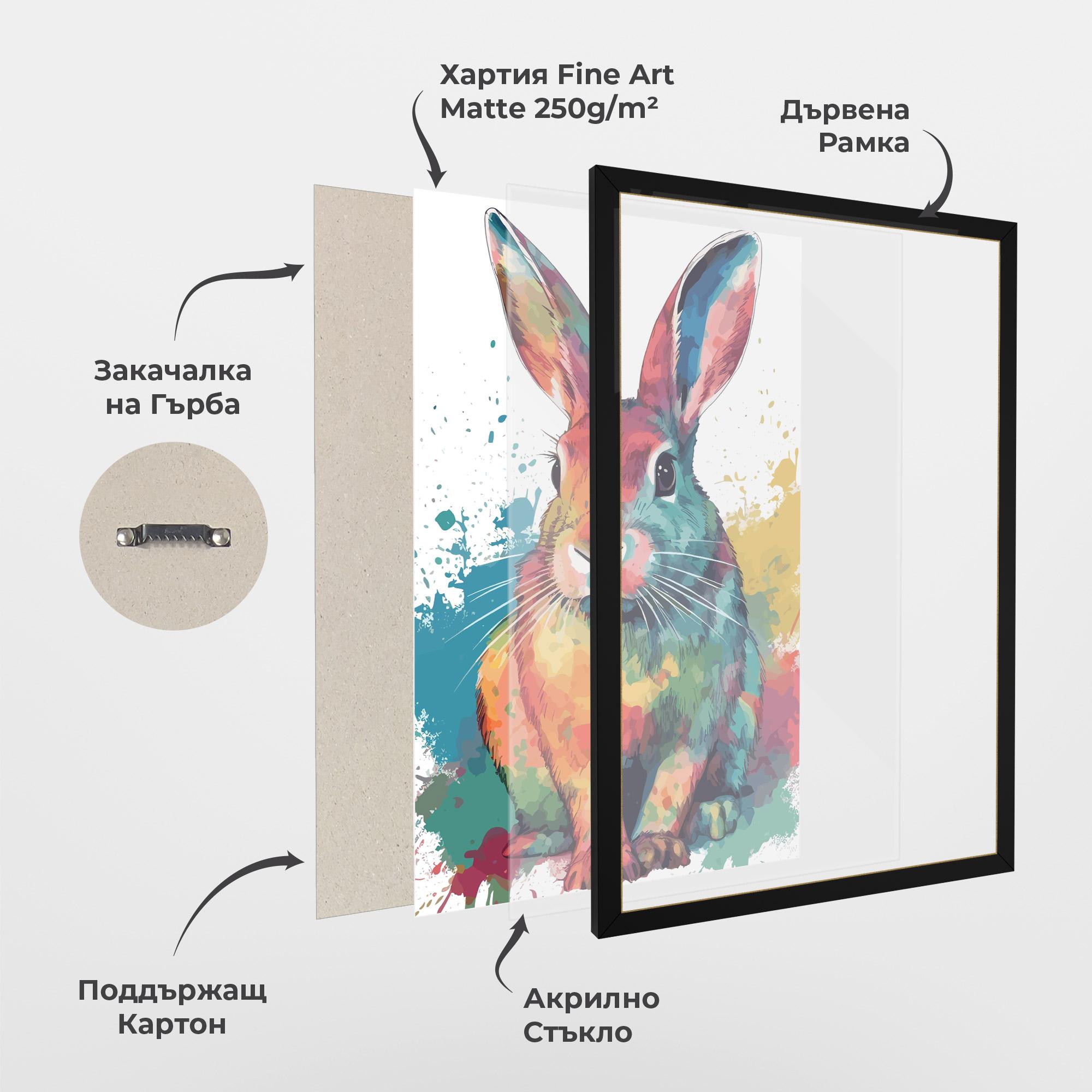 Рамкиран постер Brush Rabbit mockup 1
