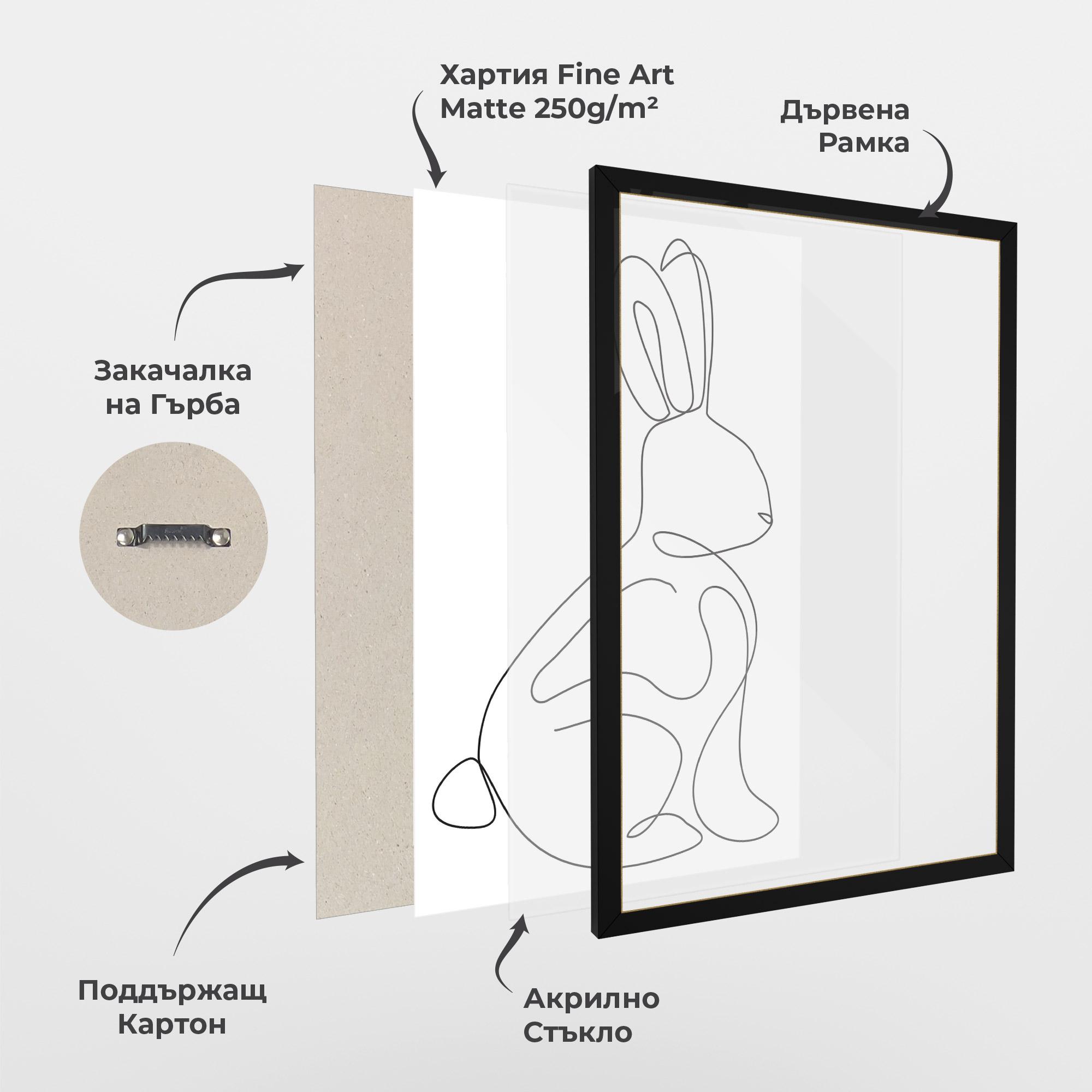 Рамкиран постер Cute Rabbit mockup 1