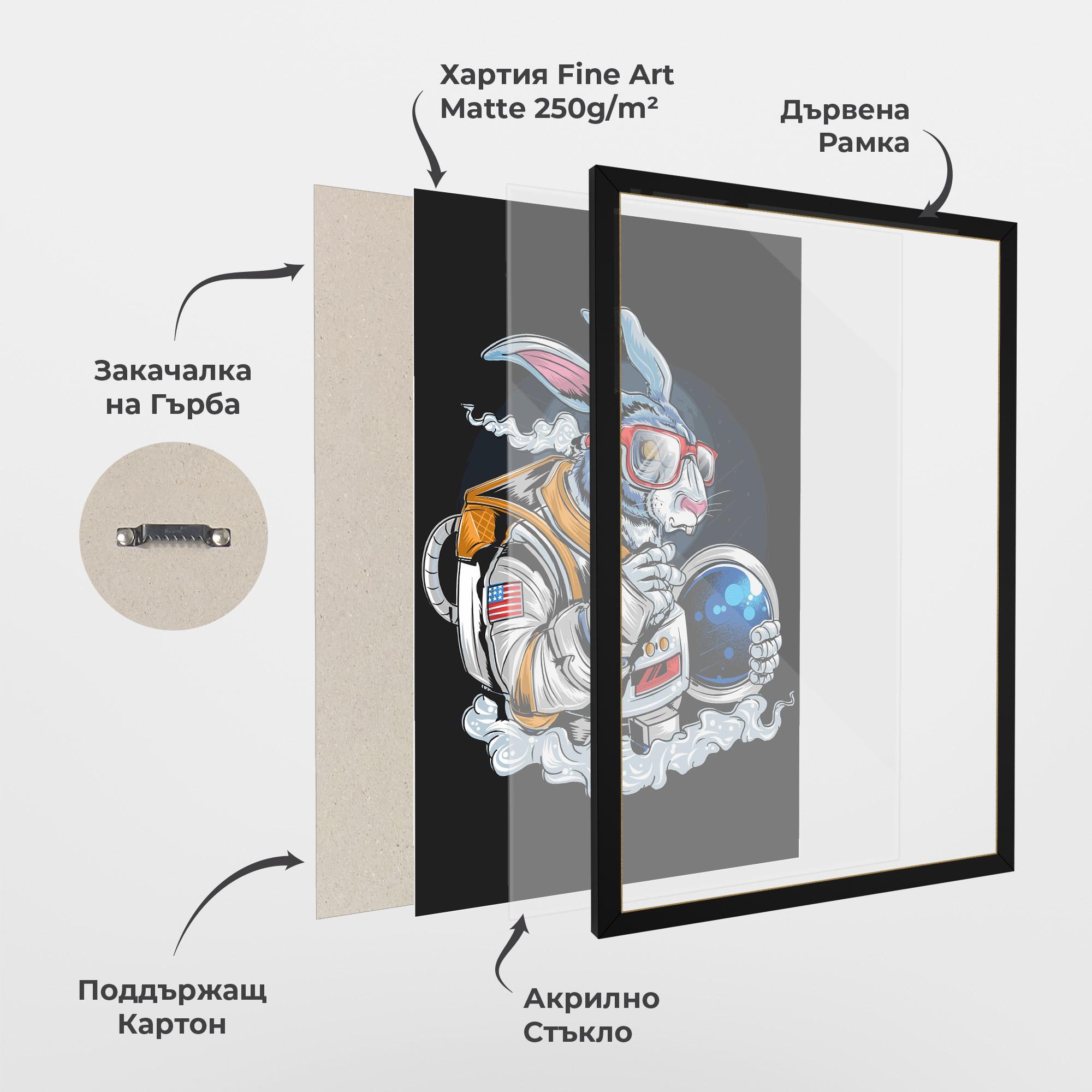 Рамкиран постер Moon Bunny mockup 1