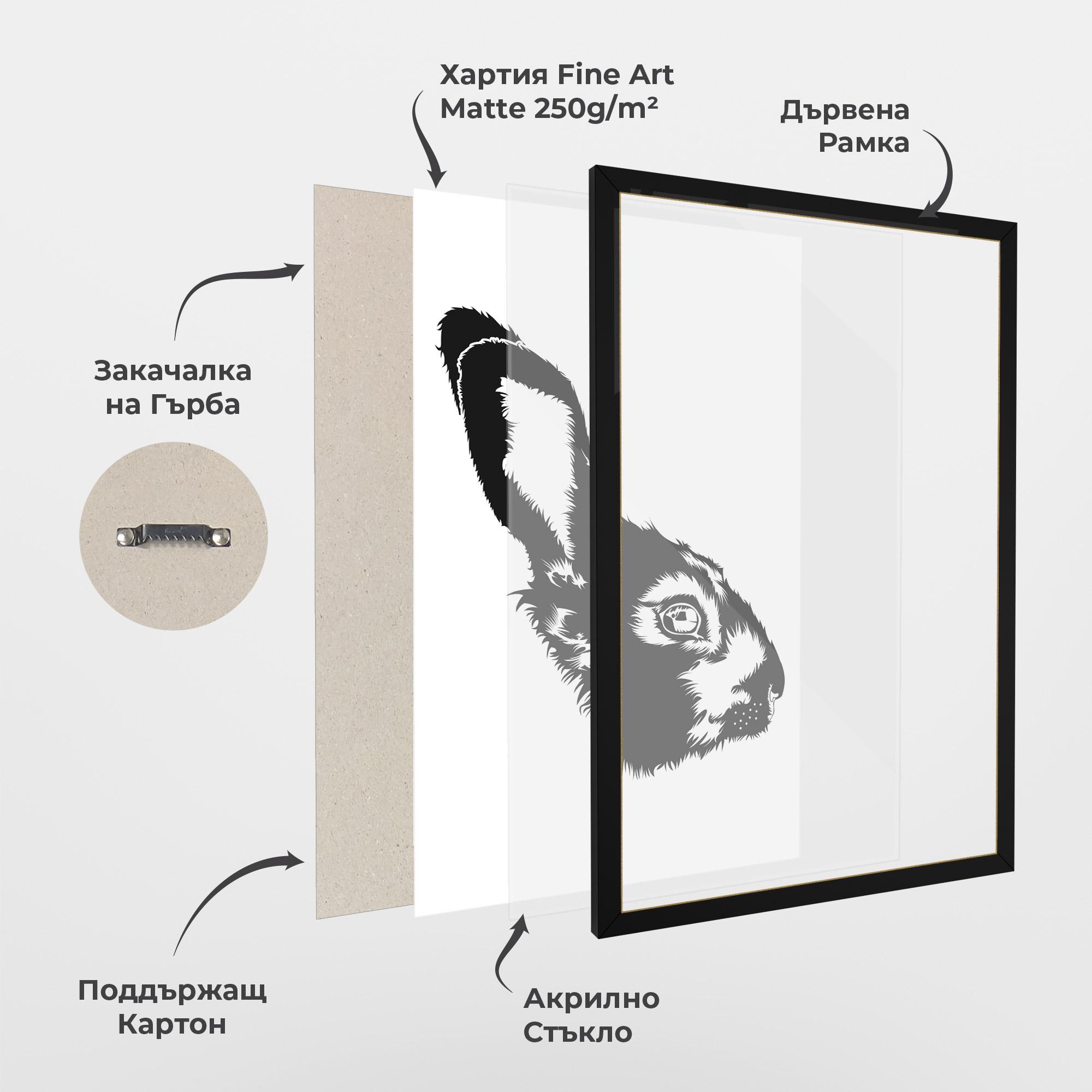 Рамкиран постер Rabbit Head mockup 1