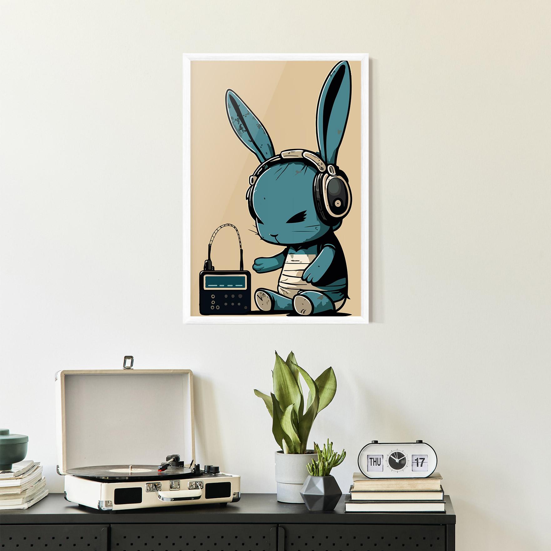 Рамкиран постер Blue Baby Bunny mockup 2
