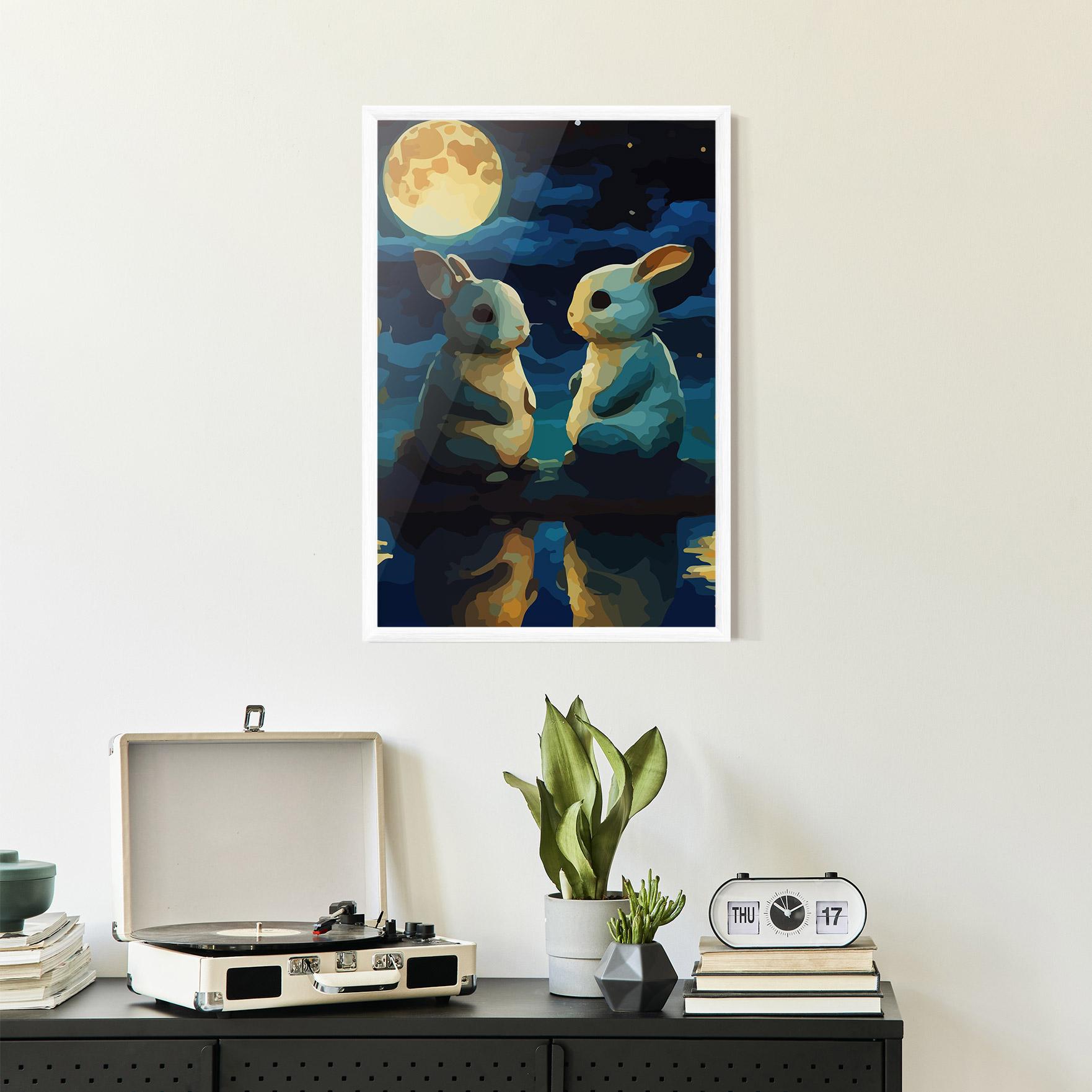 Рамкиран постер Full Moon Bunny mockup 2