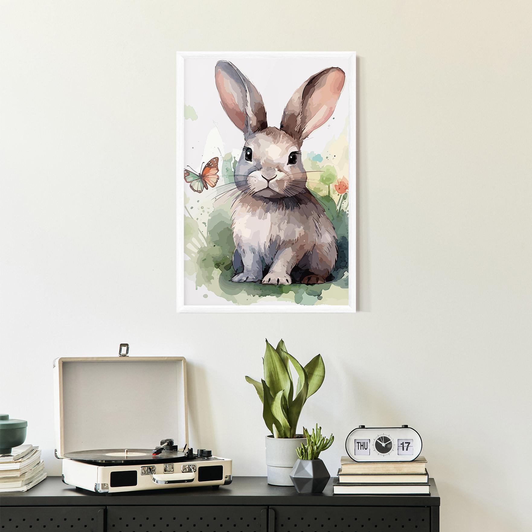 Рамкиран постер Pretty Bunny Art mockup 2