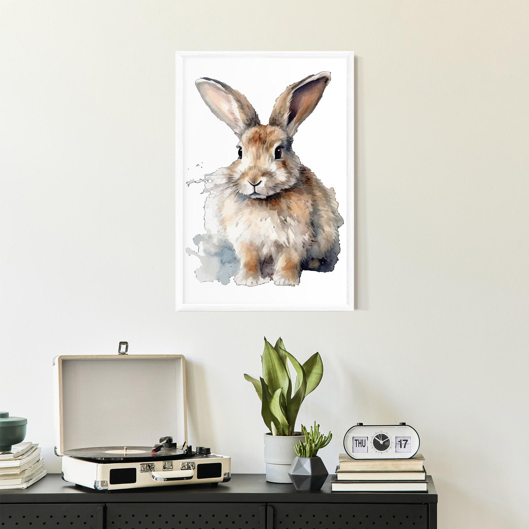 Рамкиран постер Watercolor Cute Bunny mockup 2