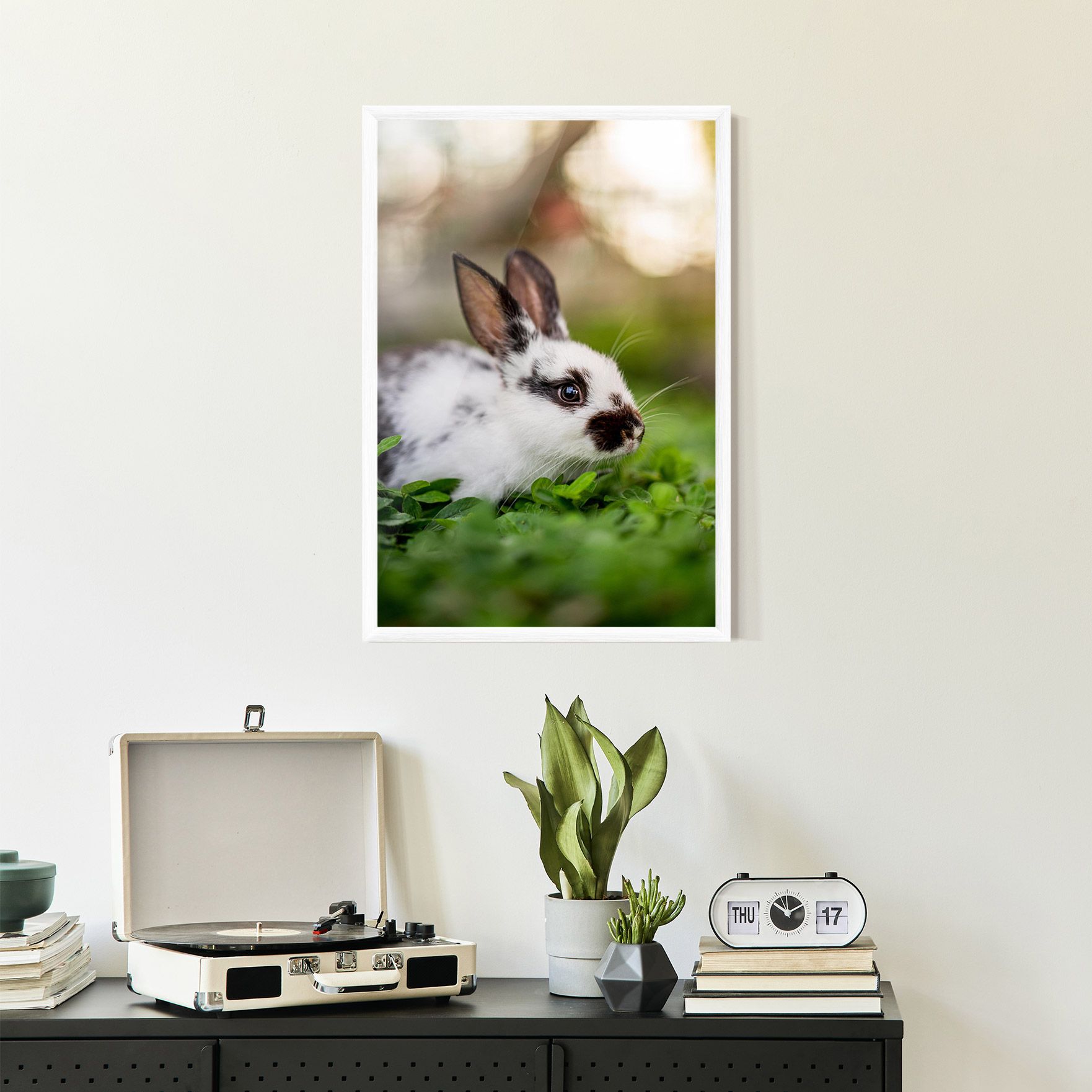 White Black Bunny mockup 2
