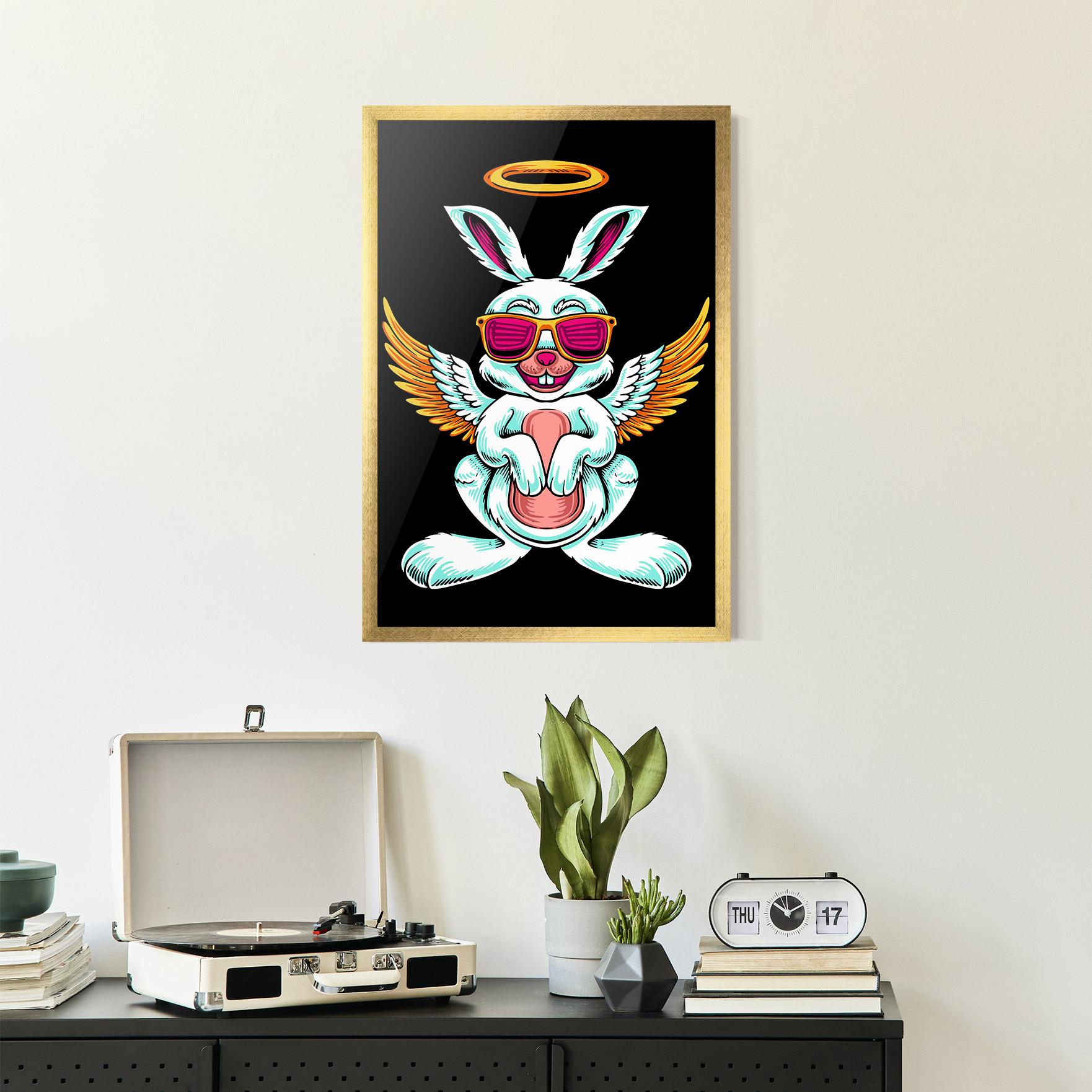 Рамкиран постер Angel Cool Bunny mockup 2