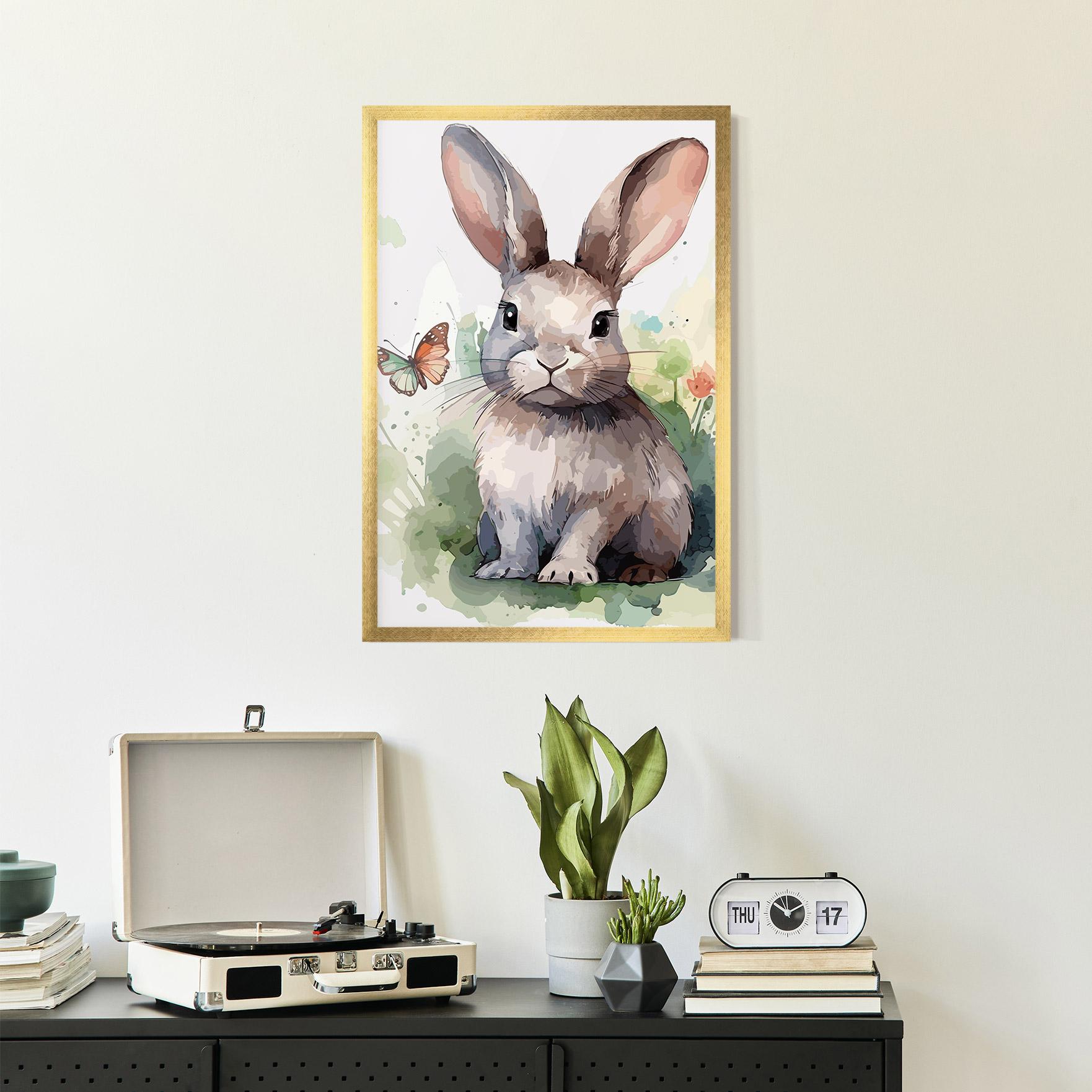 Рамкиран постер Pretty Bunny Art mockup 2