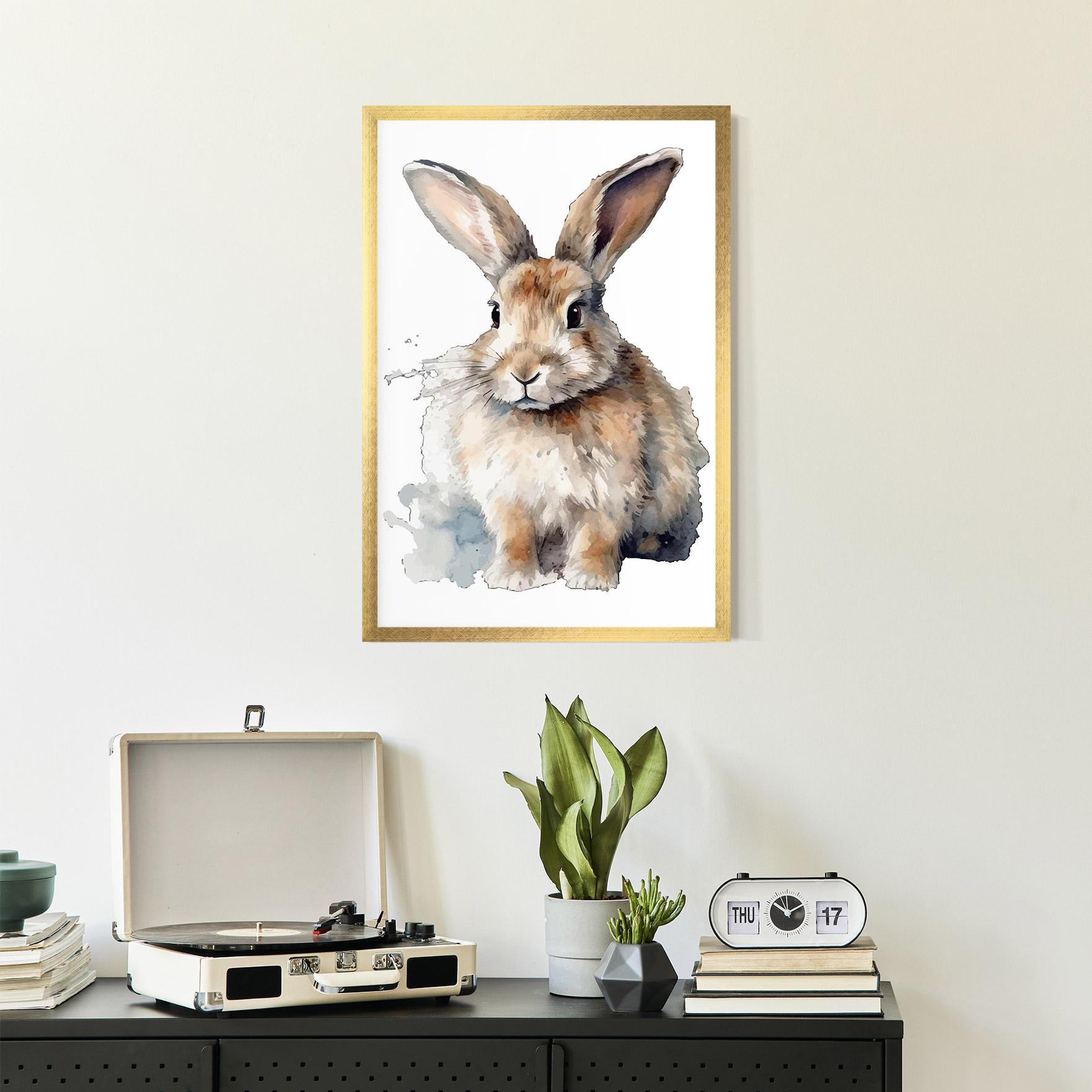 Рамкиран постер Watercolor Cute Bunny mockup 2