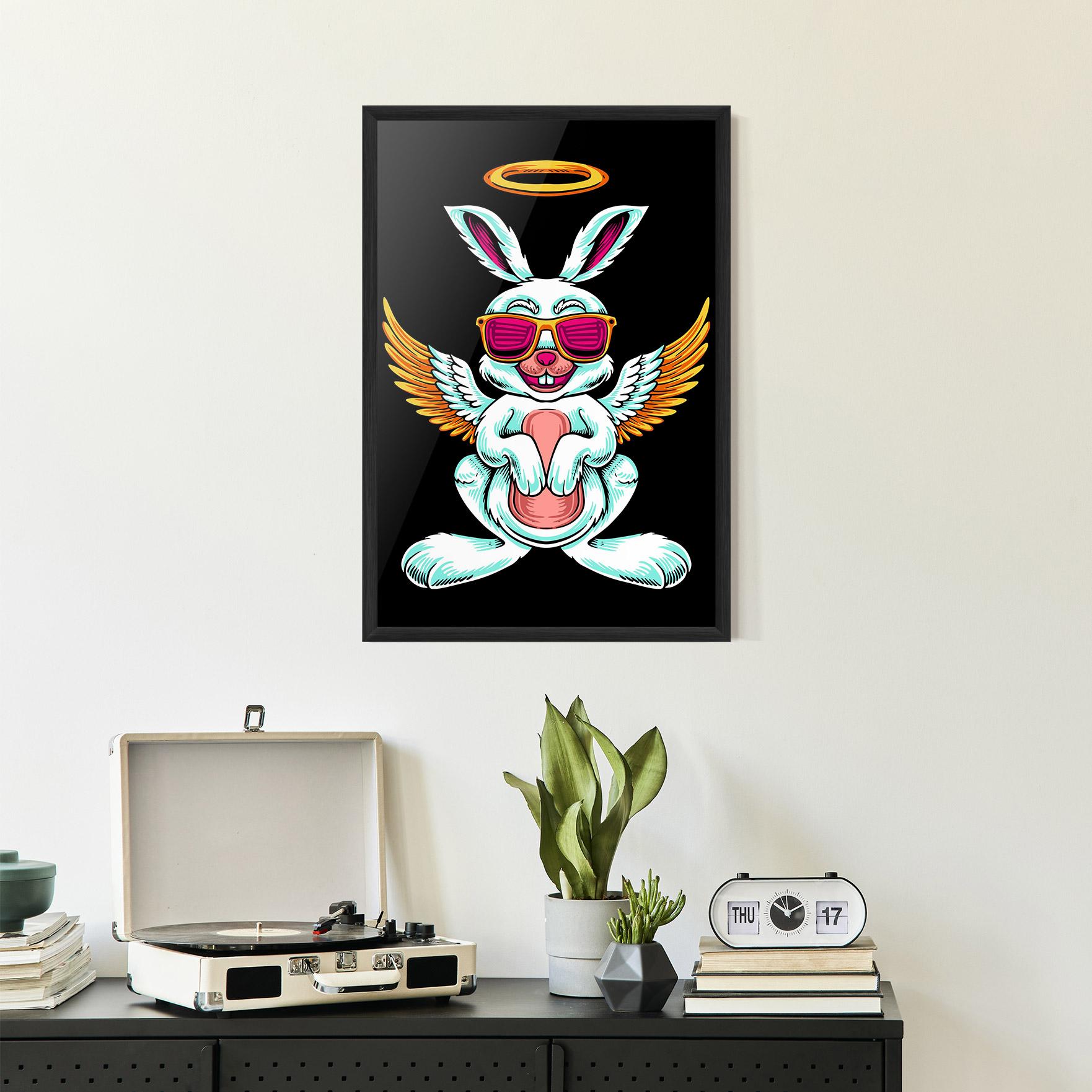 Рамкиран постер Angel Cool Bunny mockup 2