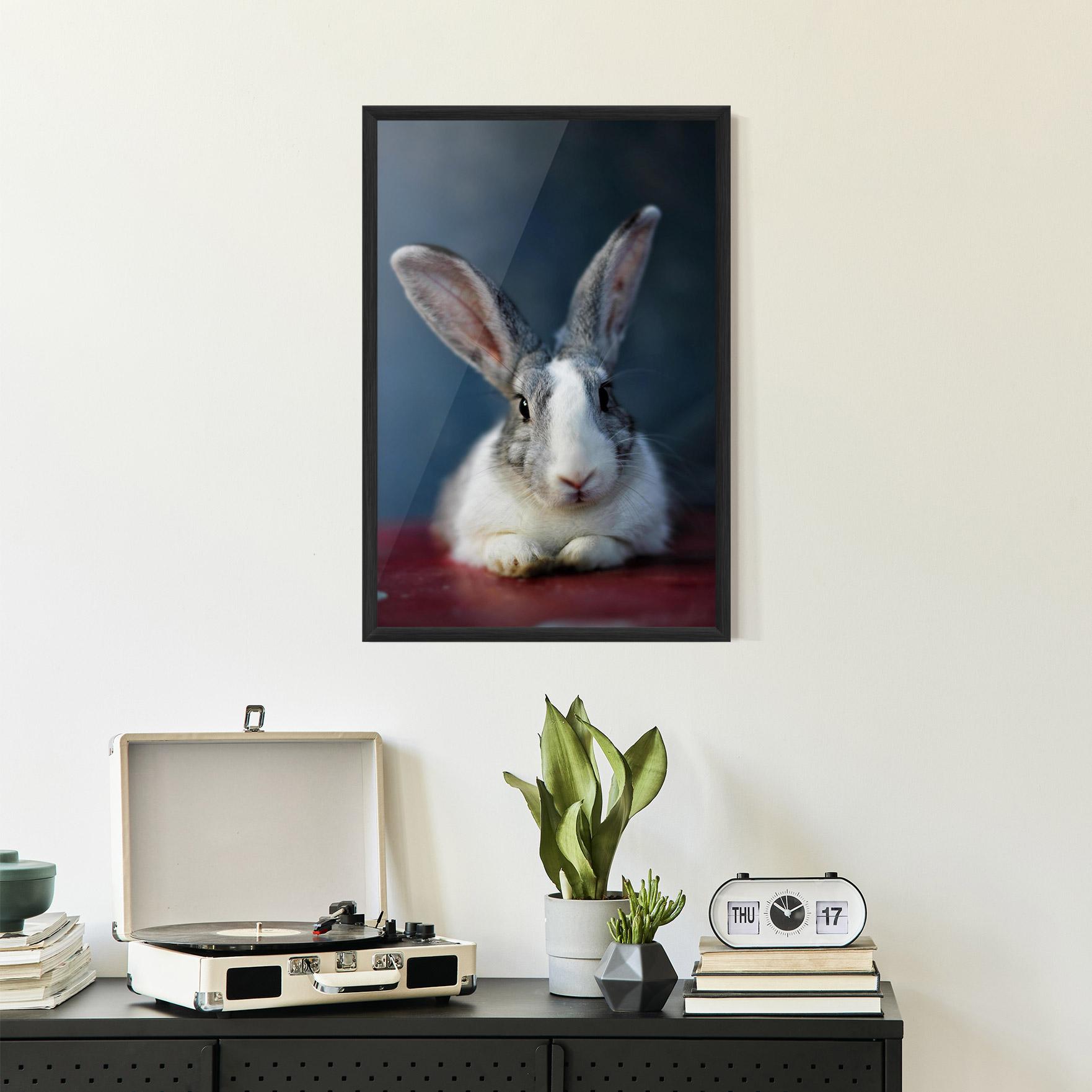 Рамкиран постер Cute Grey Bunny mockup 2