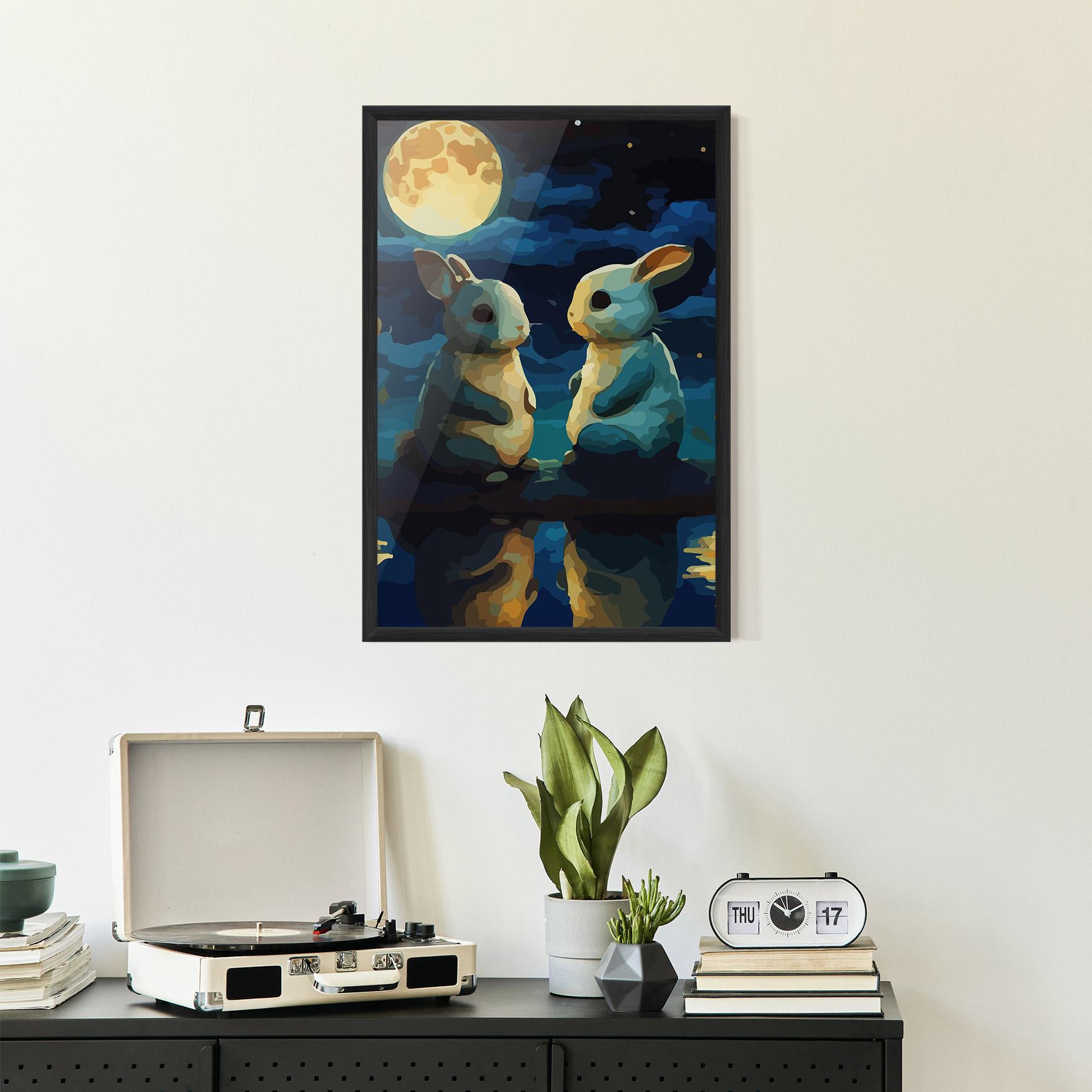 Рамкиран постер Full Moon Bunny mockup 2