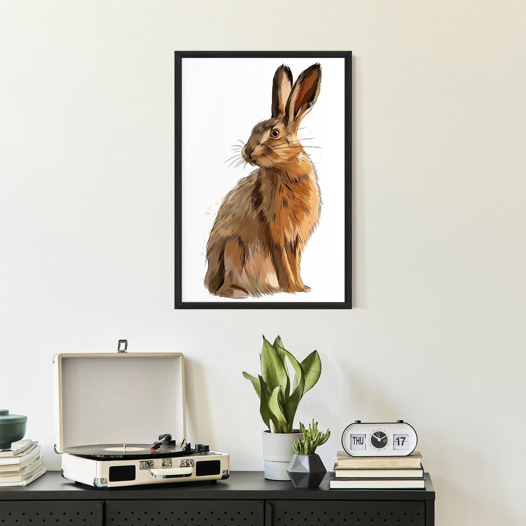 Рамкиран постер Painted Bunny mockup 2