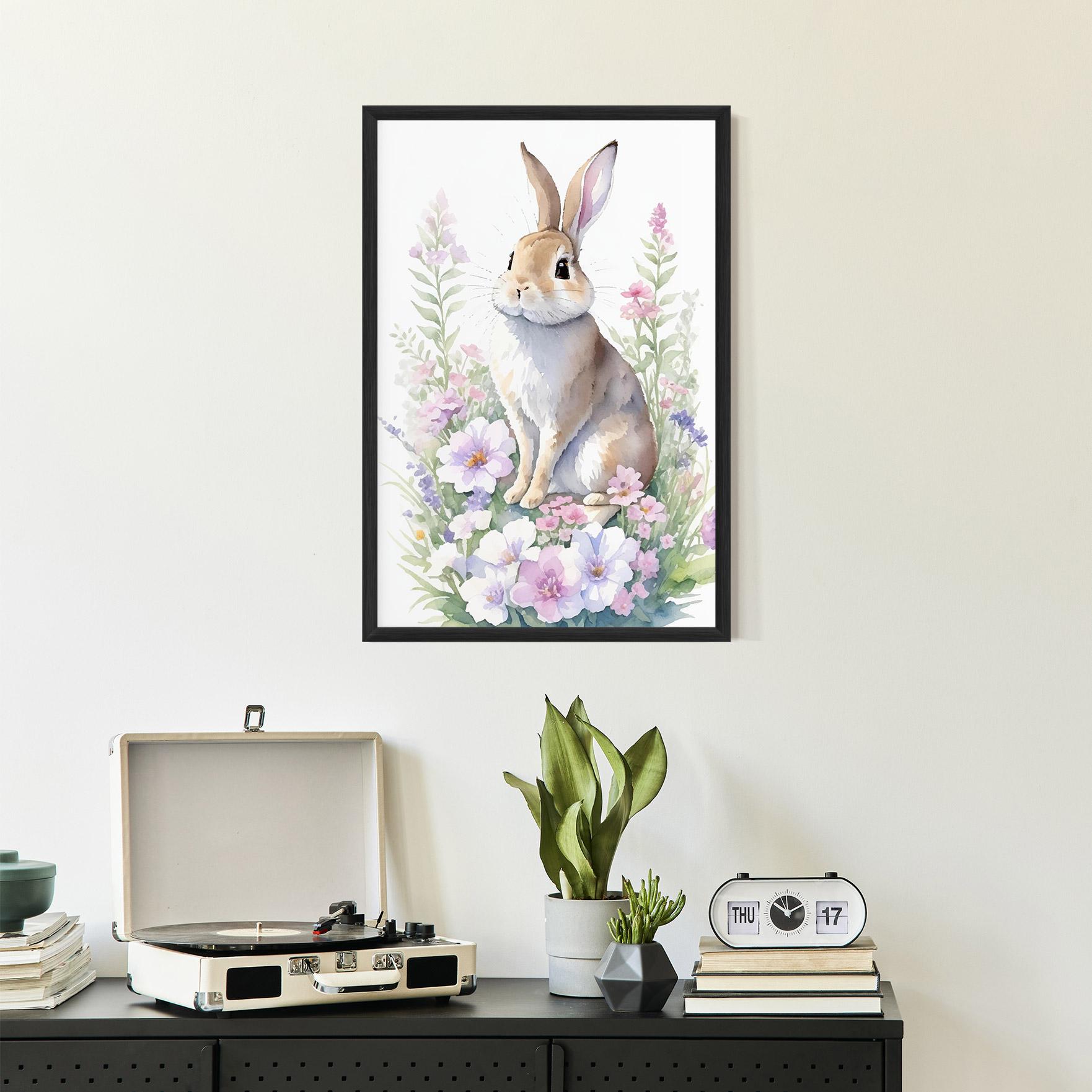 Рамкиран постер Pretty Cute Bunny mockup 2