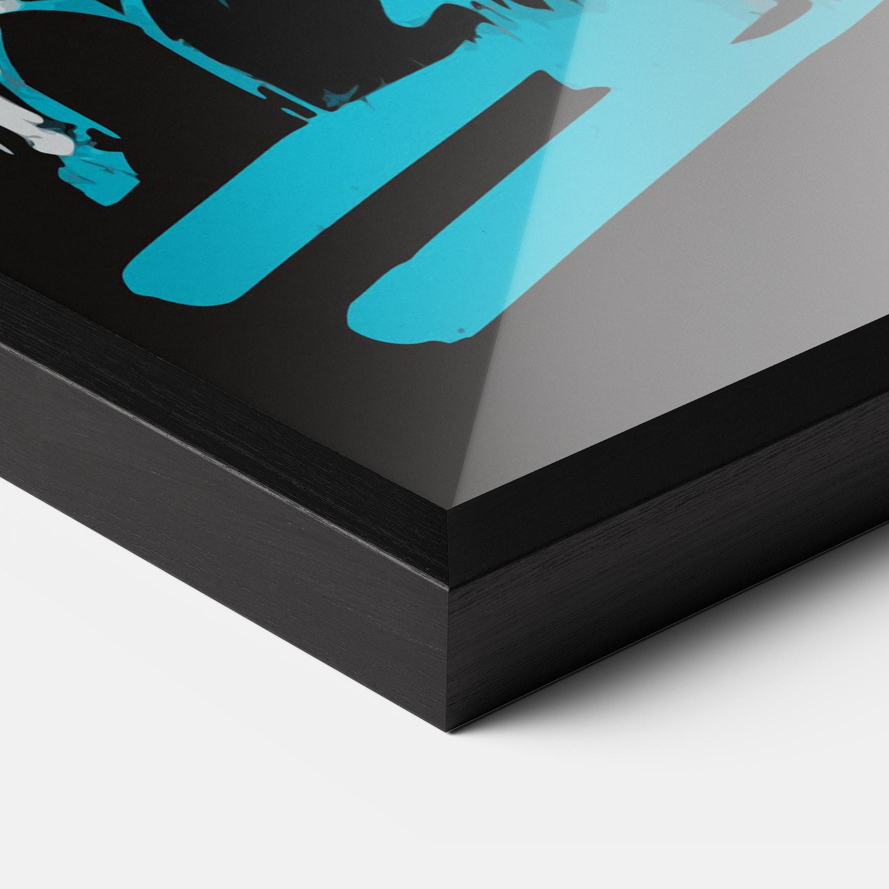 Рамкиран постер Grey Blue Bunny mockup 3