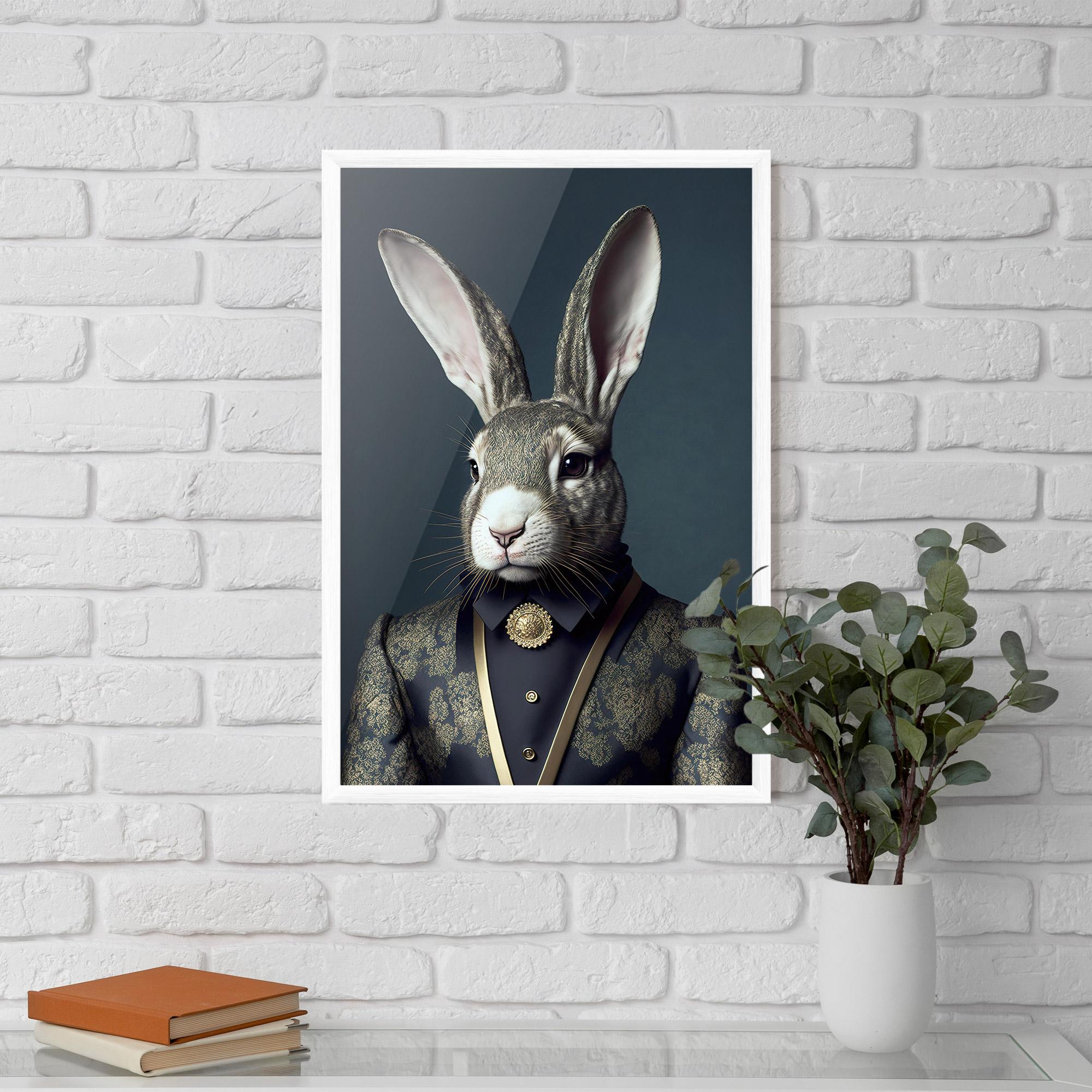 Рамкиран постер Elegant Rabbit mockup 5