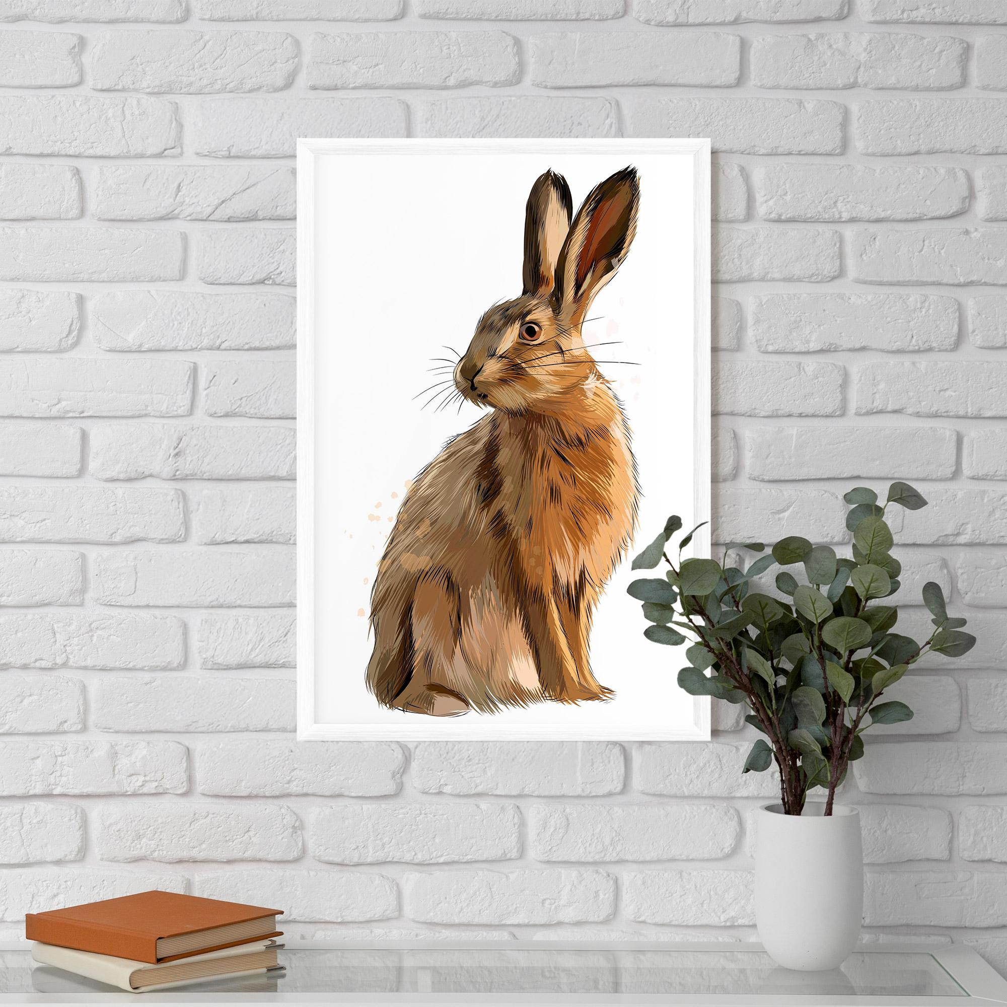 Рамкиран постер Painted Bunny mockup 5