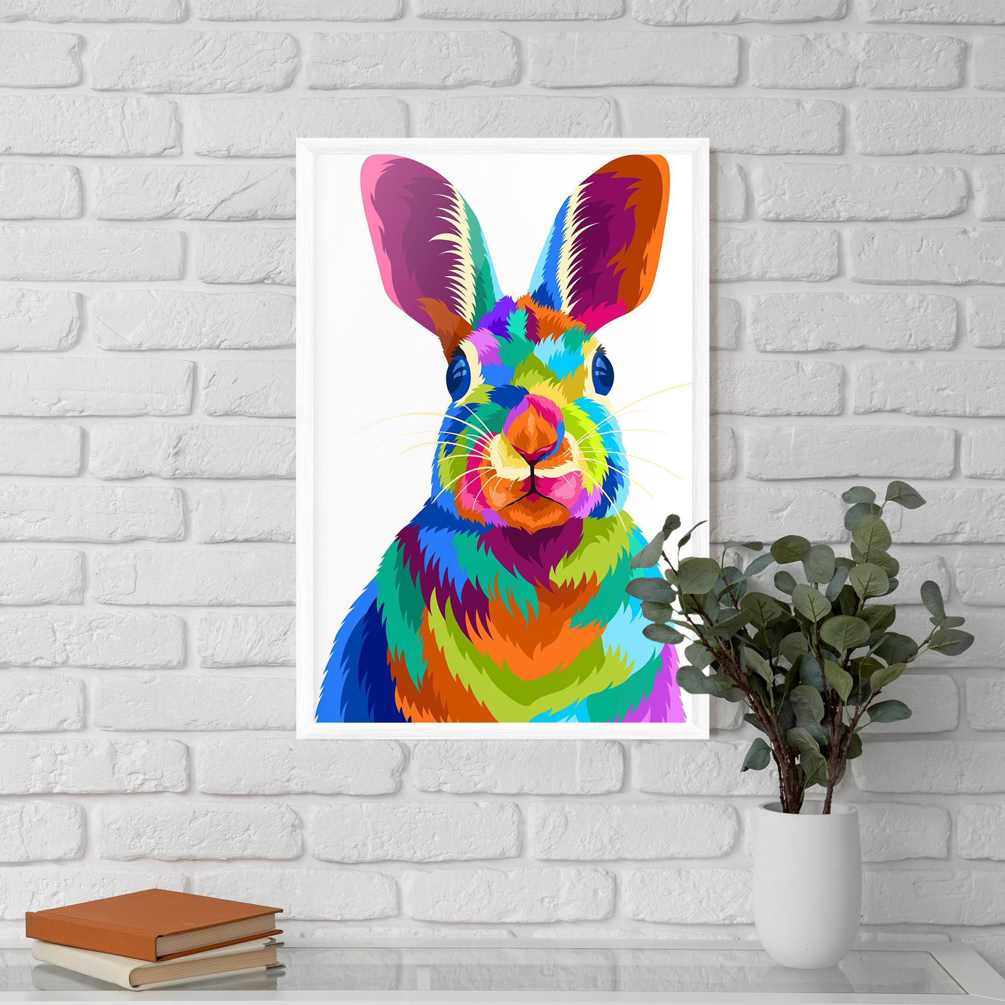 Рамкиран постер Rabbit Art Style mockup 5