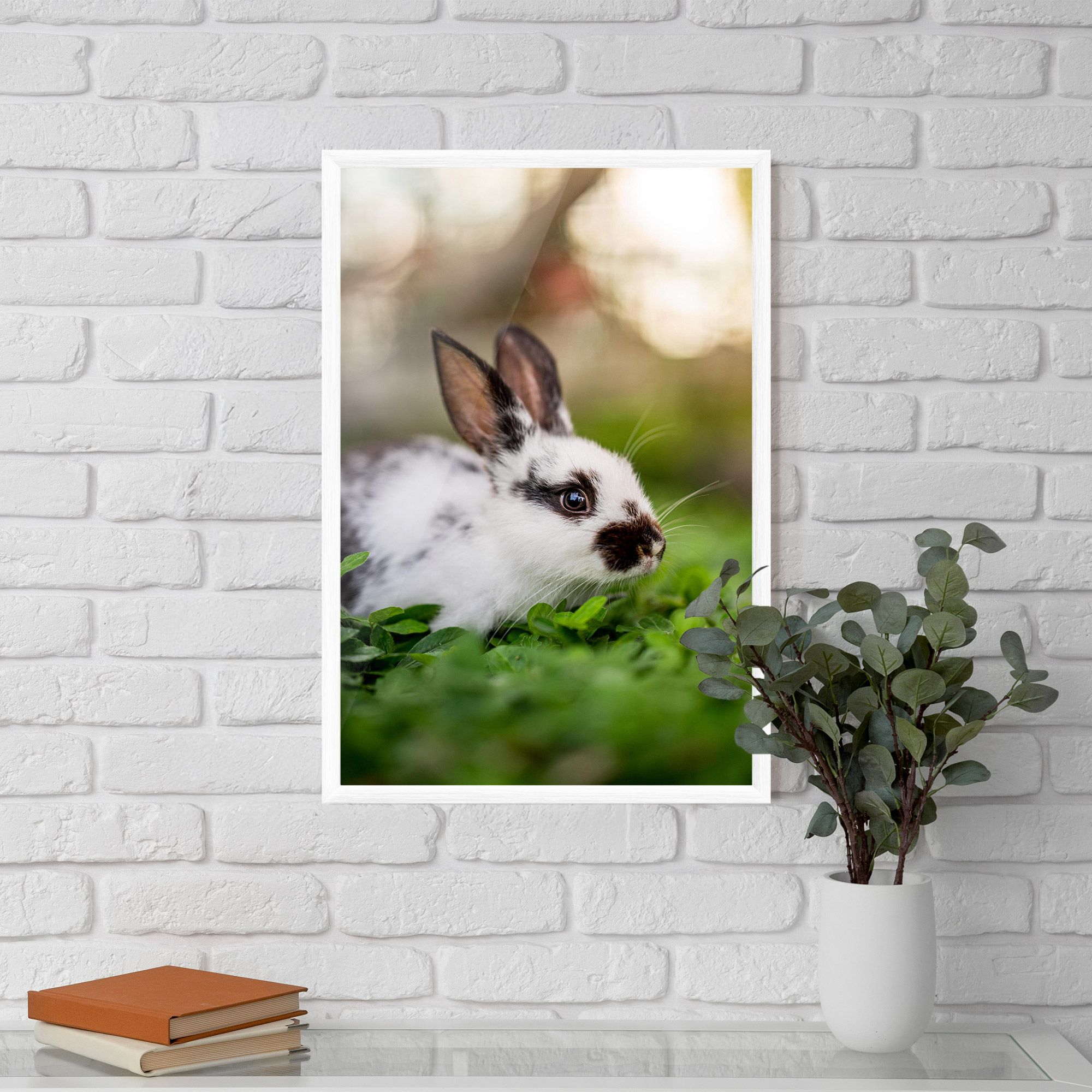 White Black Bunny mockup 5