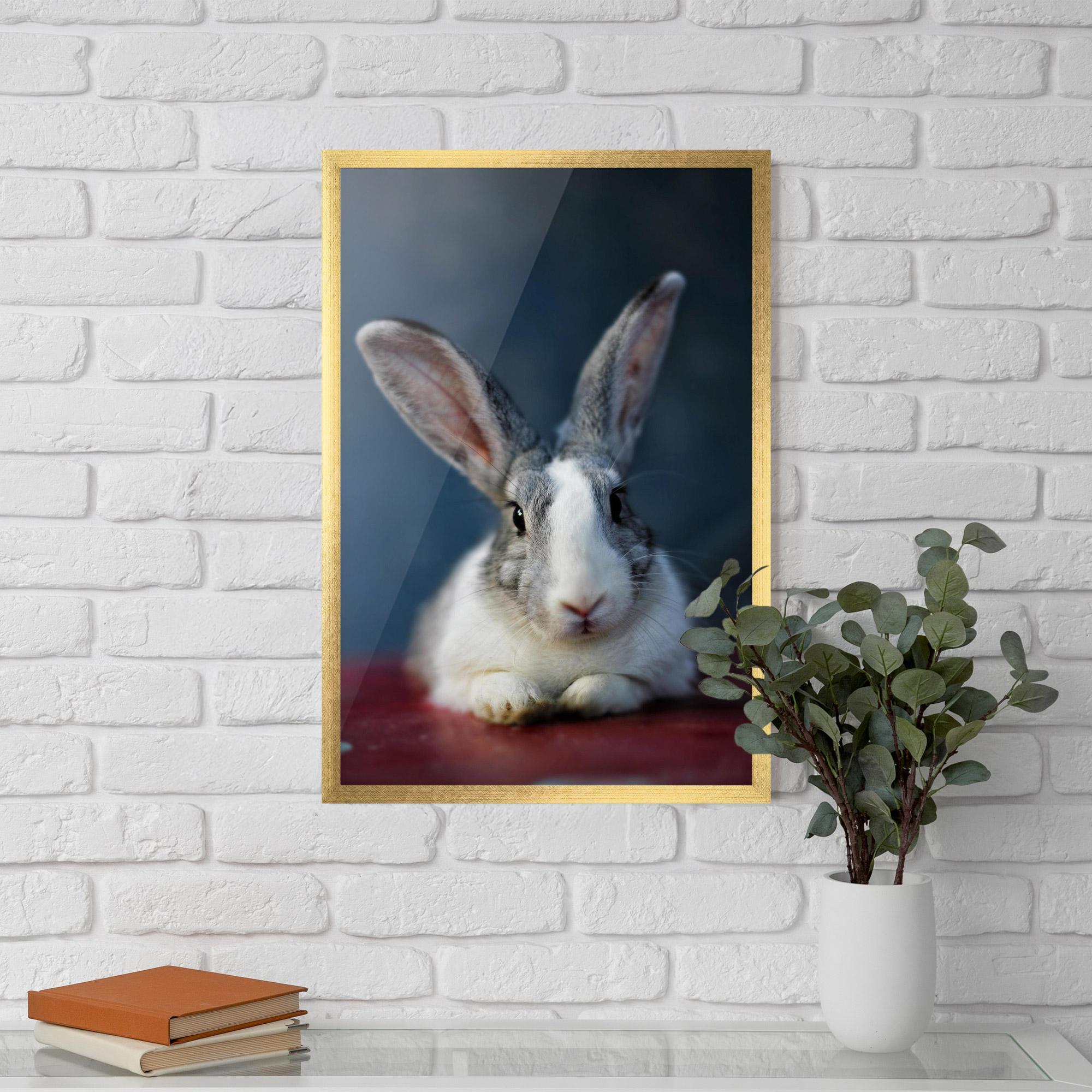 Рамкиран постер Cute Grey Bunny mockup 5