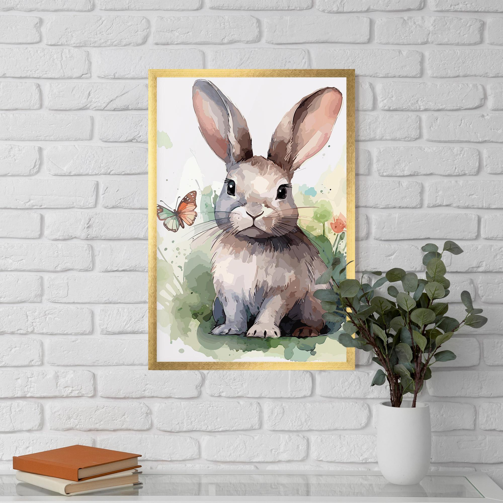 Рамкиран постер Pretty Bunny Art mockup 5