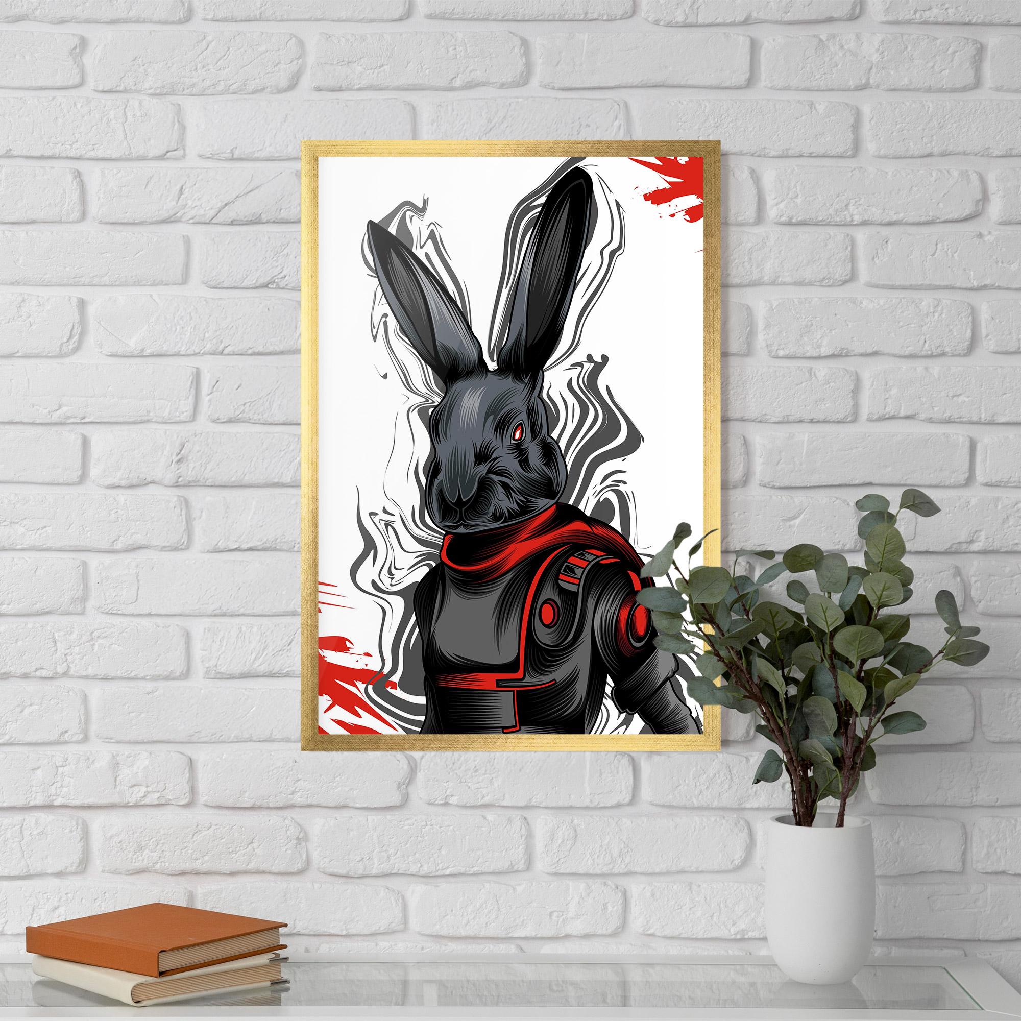 Рамкиран постер Red Robot Bunny mockup 5