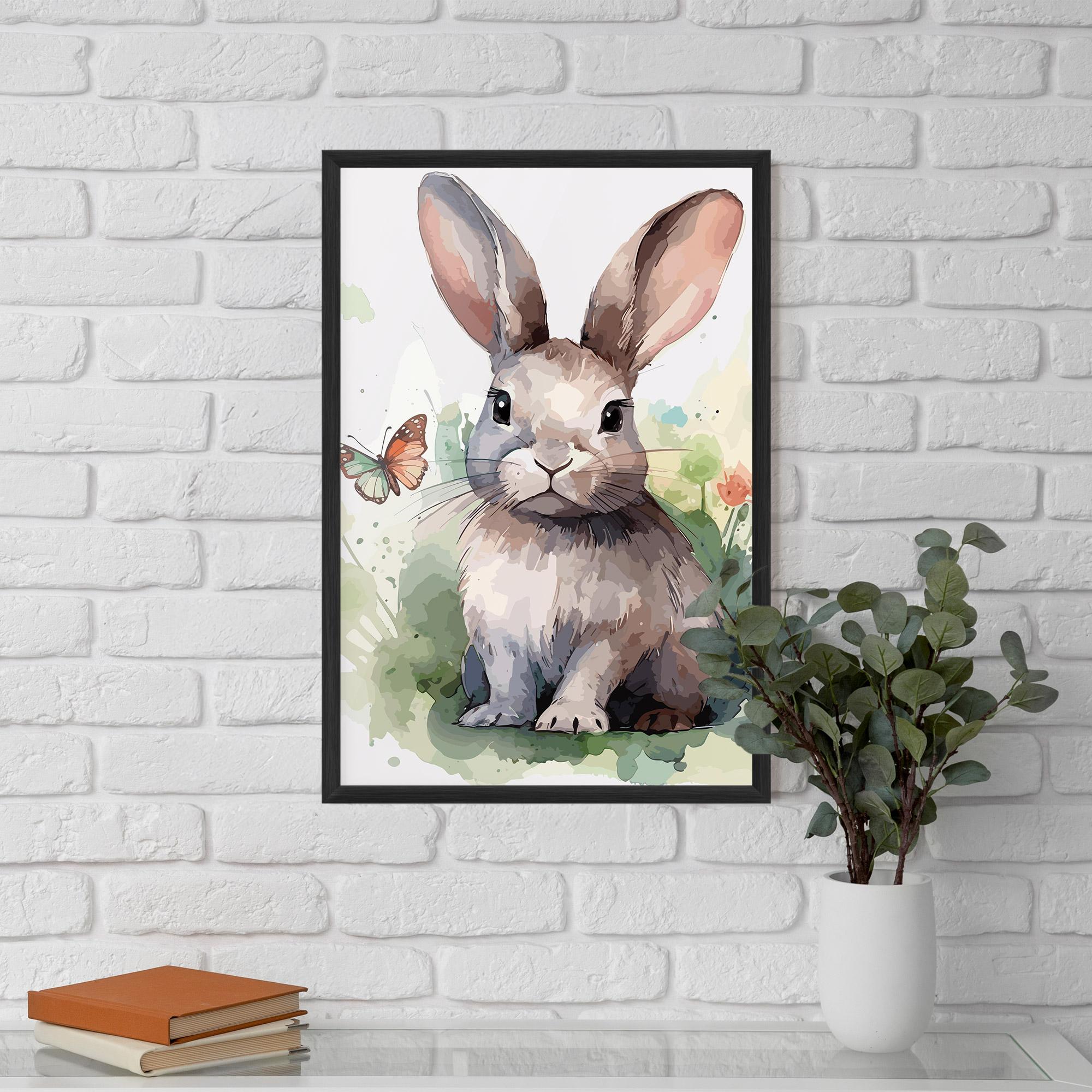 Рамкиран постер Pretty Bunny Art mockup 5