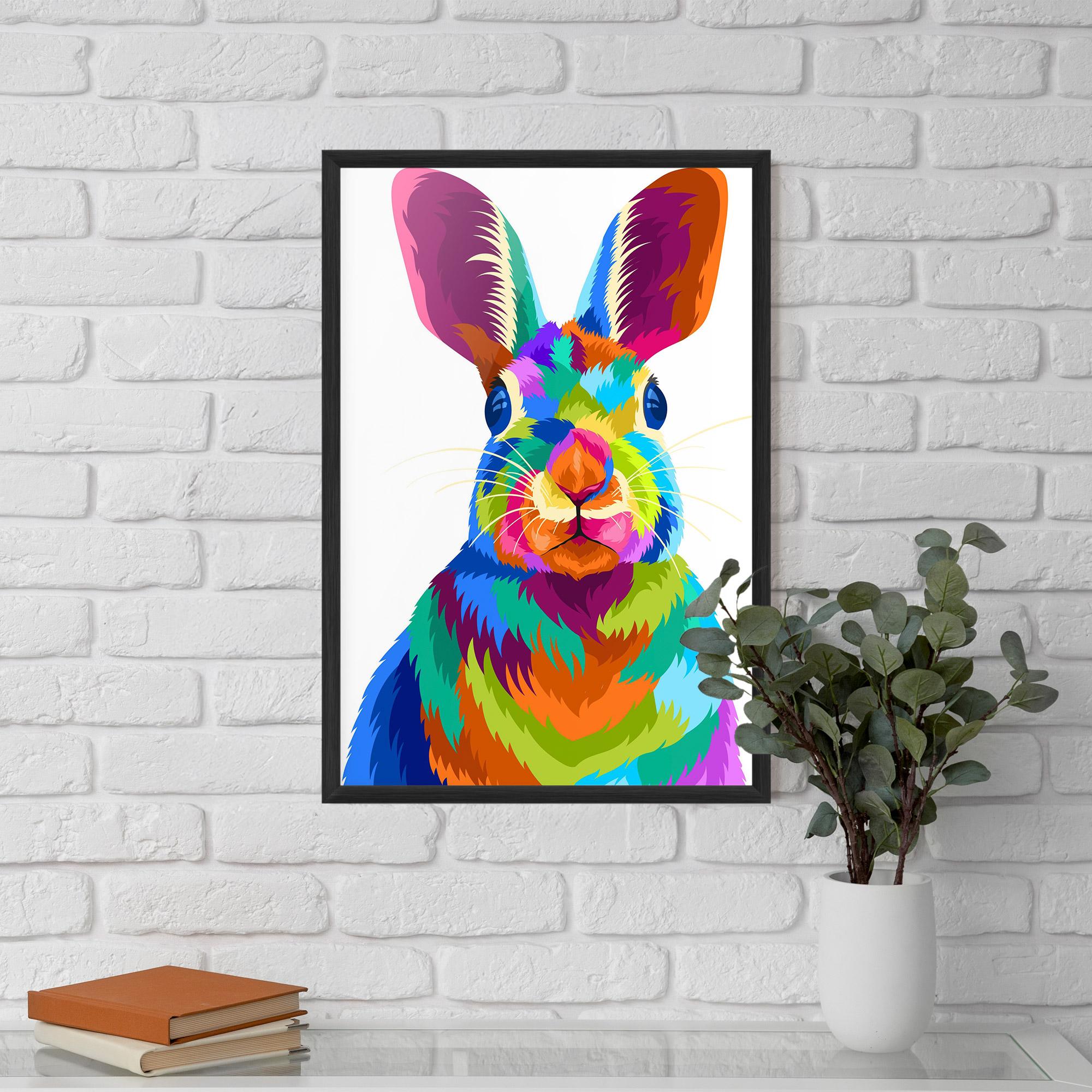 Рамкиран постер Rabbit Art Style mockup 5