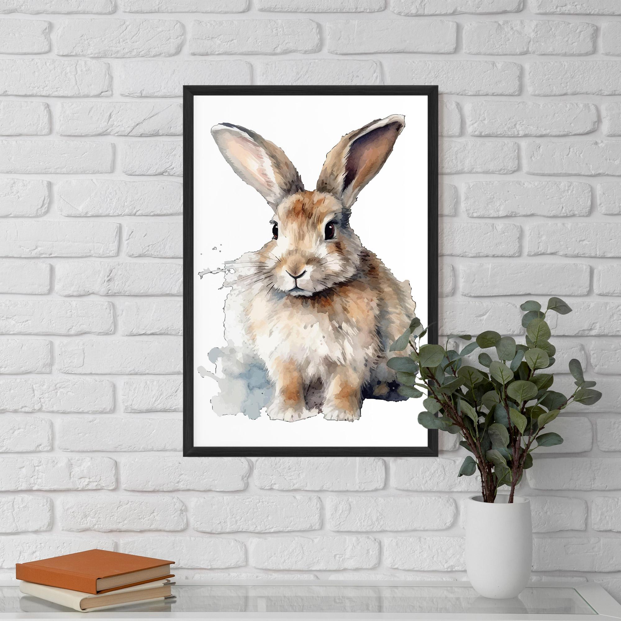 Рамкиран постер Watercolor Cute Bunny mockup 5