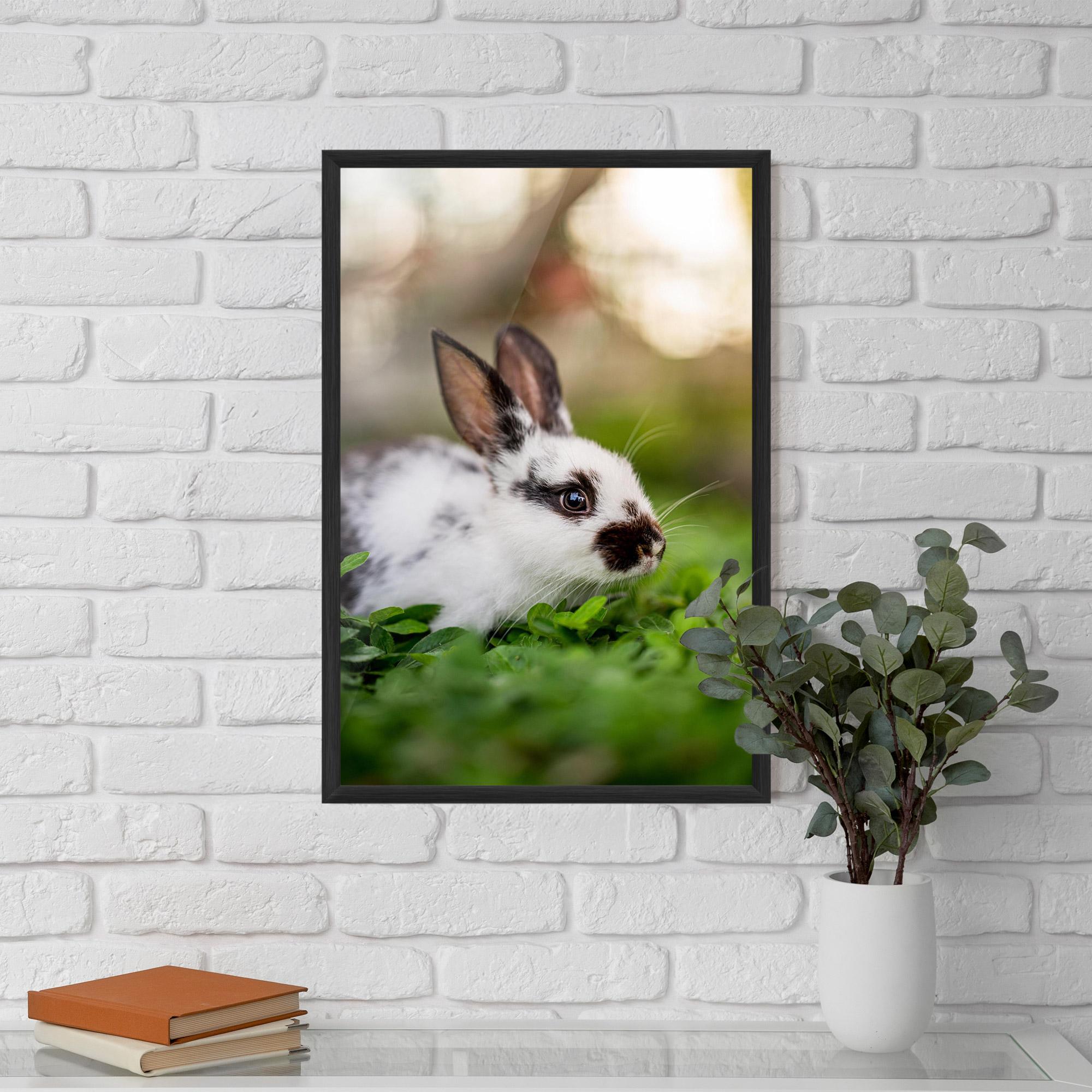 Рамкиран постер White Black Bunny mockup 5