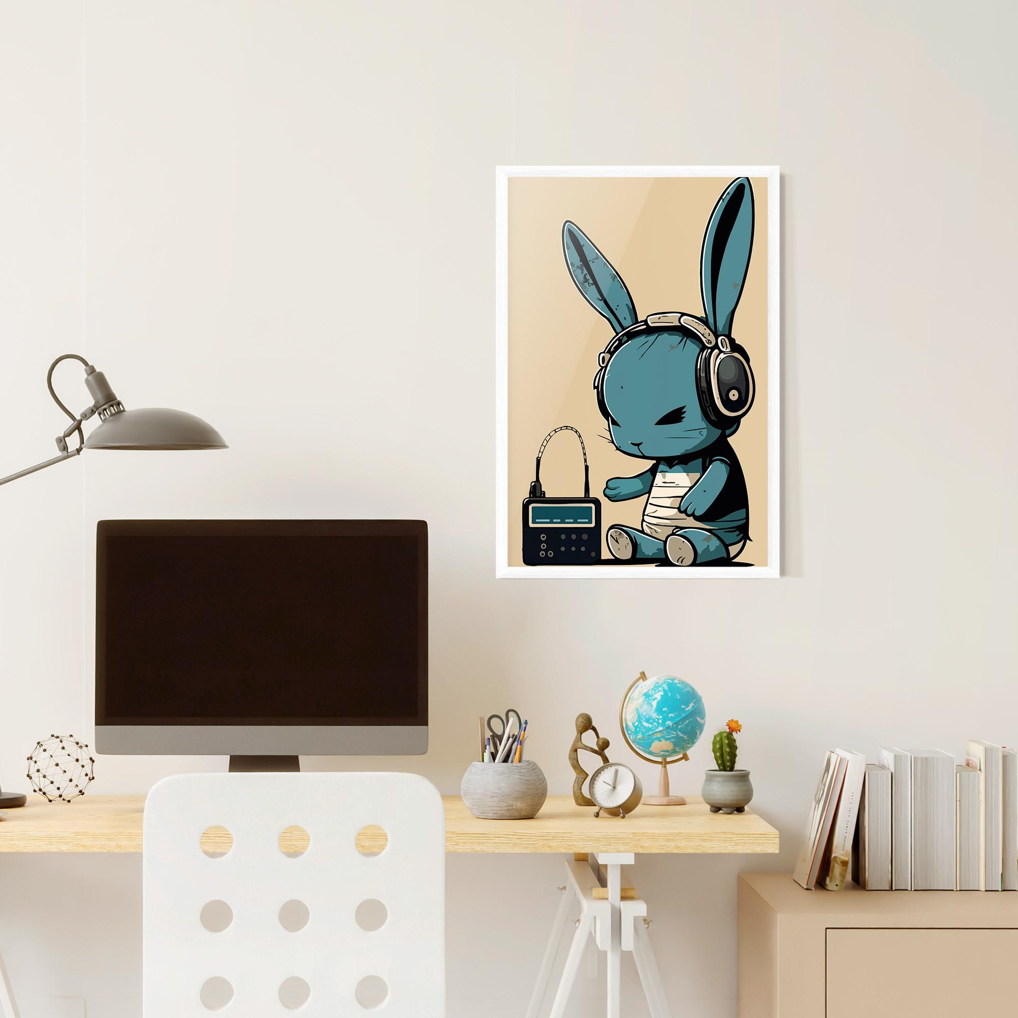 Рамкиран постер Blue Baby Bunny mockup 6