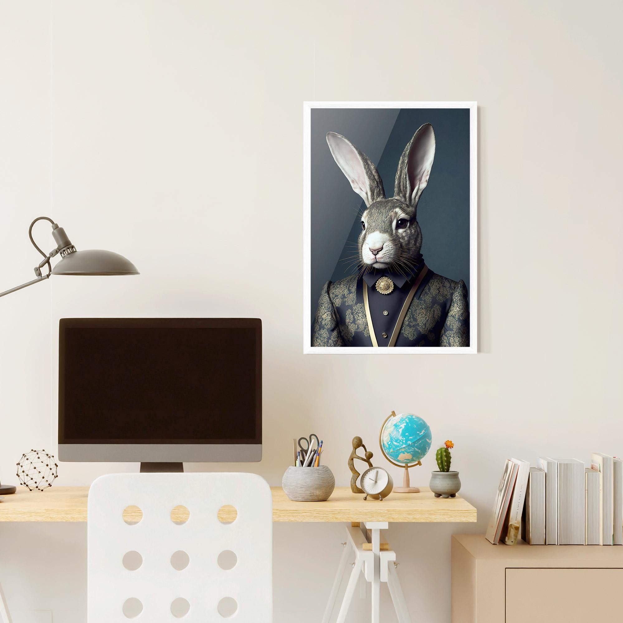 Рамкиран постер Elegant Rabbit mockup 6