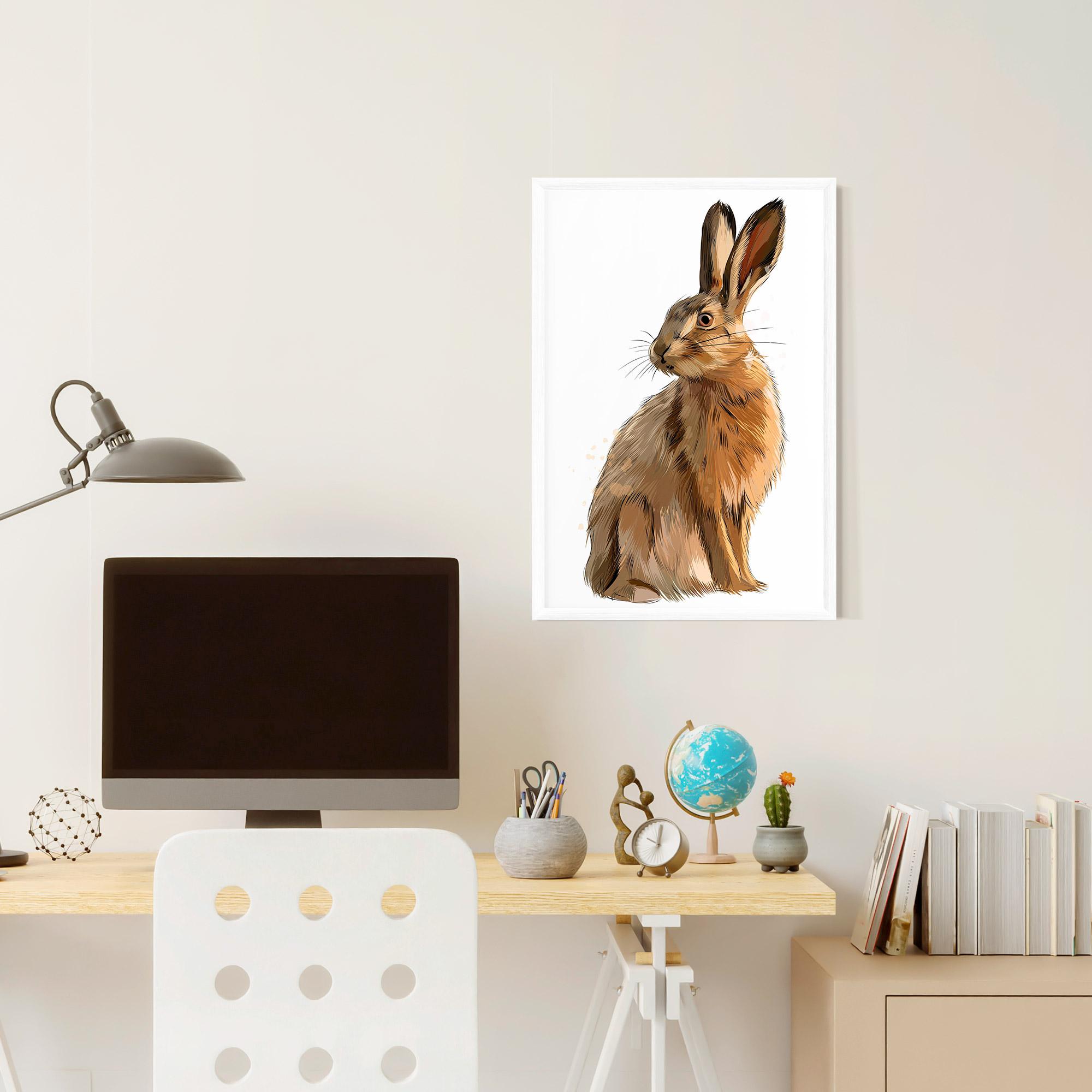 Рамкиран постер Painted Bunny mockup 6