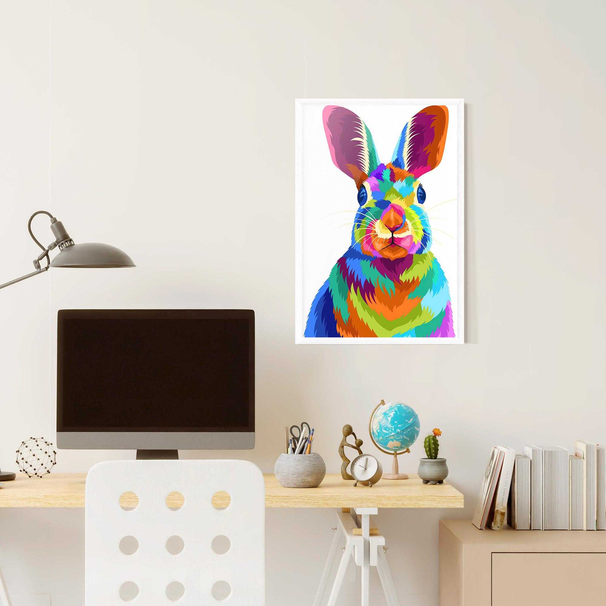 Рамкиран постер Rabbit Art Style mockup 6