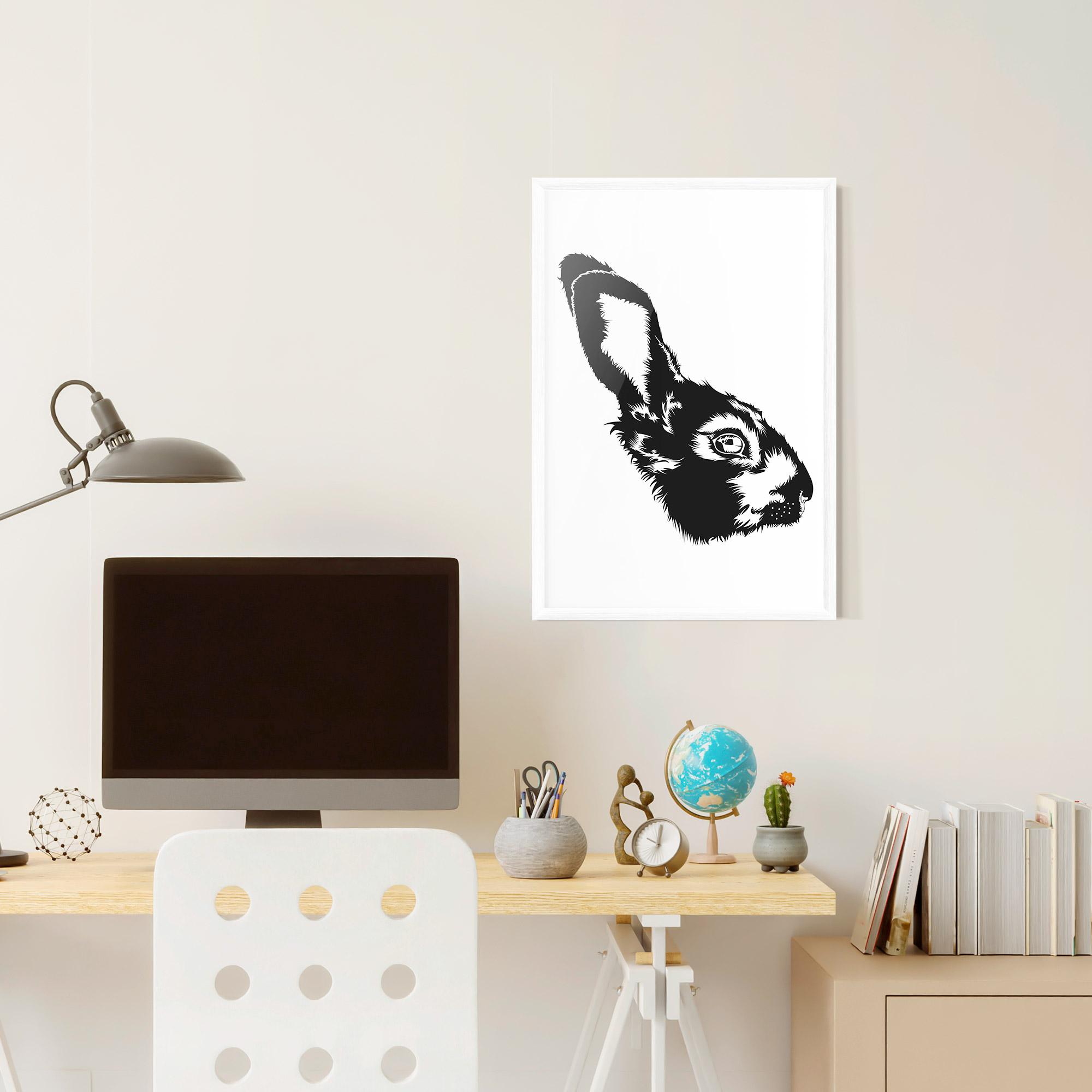 Рамкиран постер Rabbit Head mockup 6
