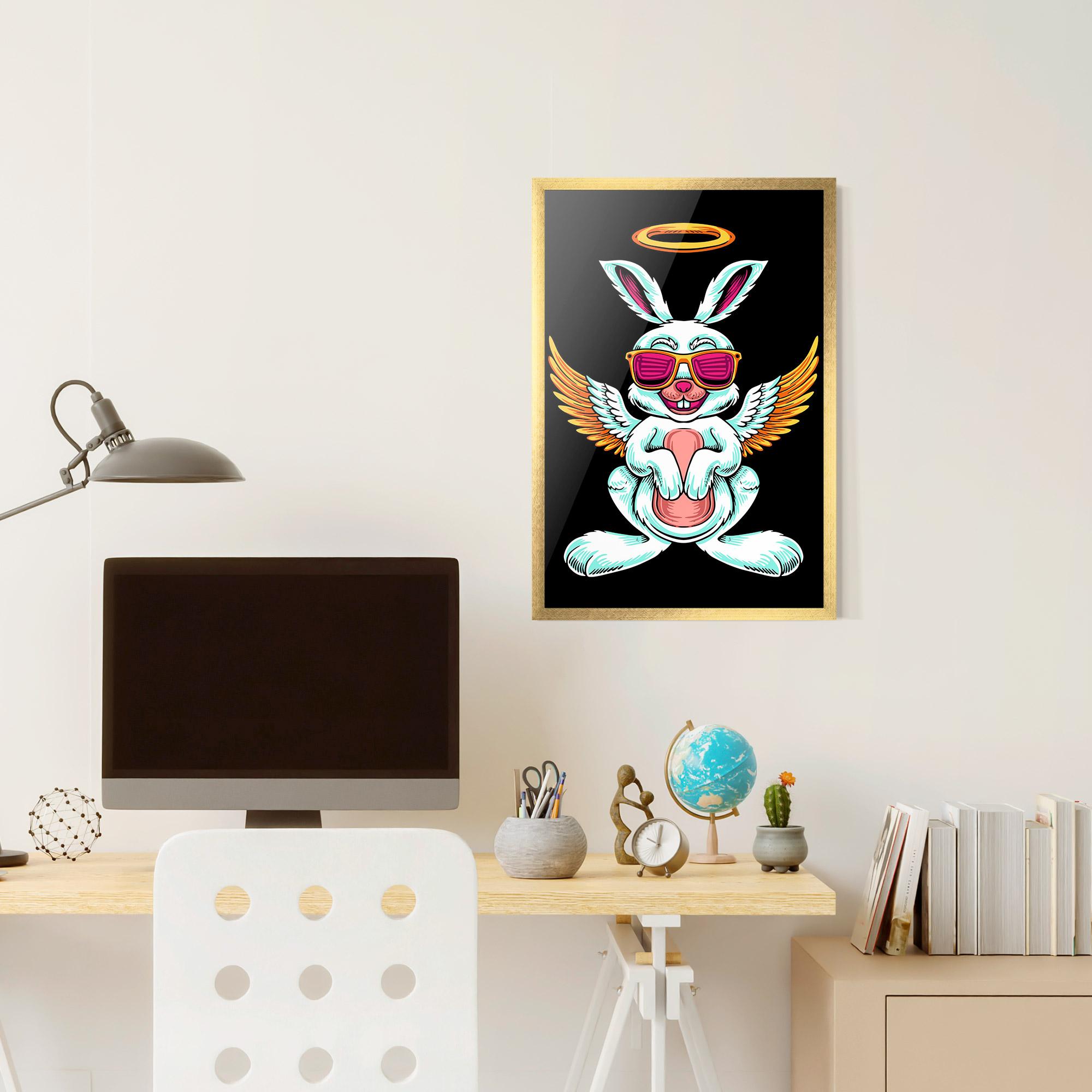 Рамкиран постер Angel Cool Bunny mockup 6