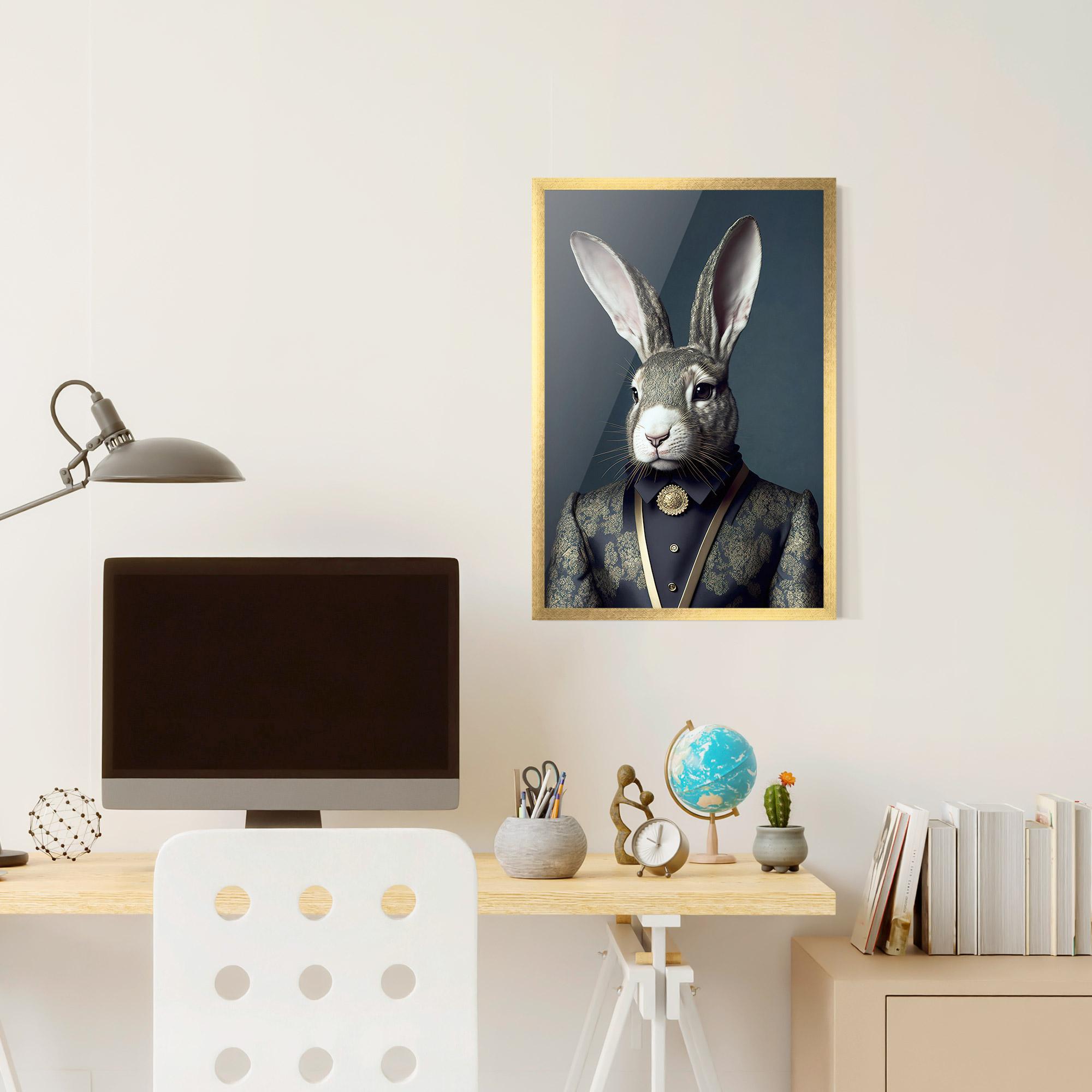 Рамкиран постер Elegant Rabbit mockup 6