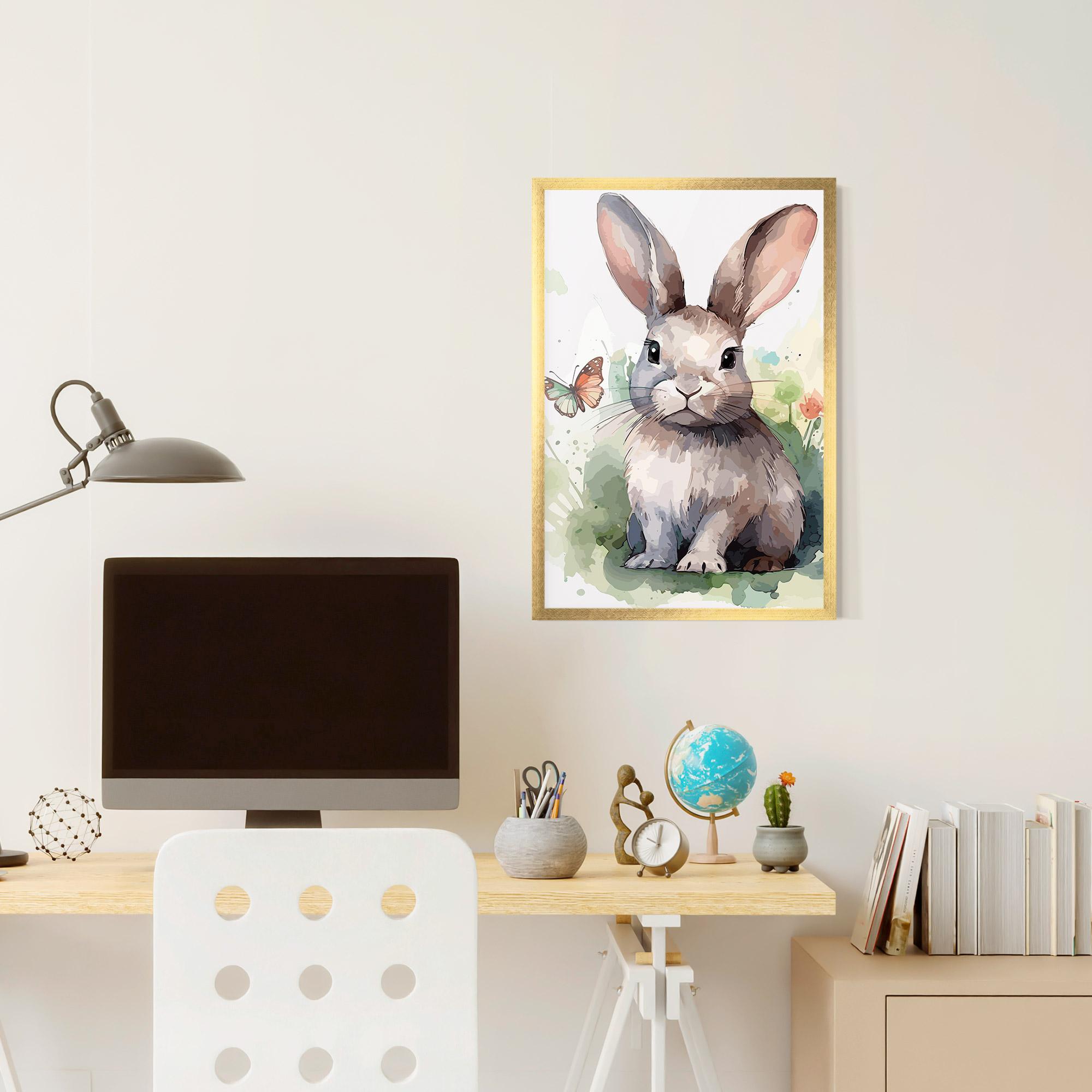 Рамкиран постер Pretty Bunny Art mockup 6