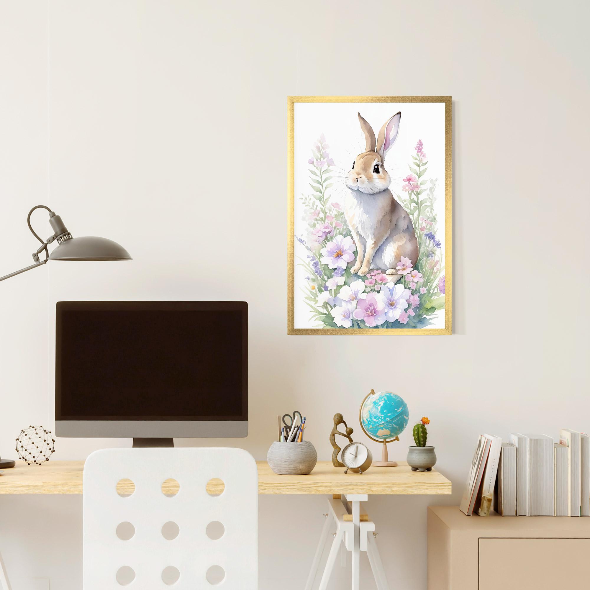 Рамкиран постер Pretty Cute Bunny mockup 6