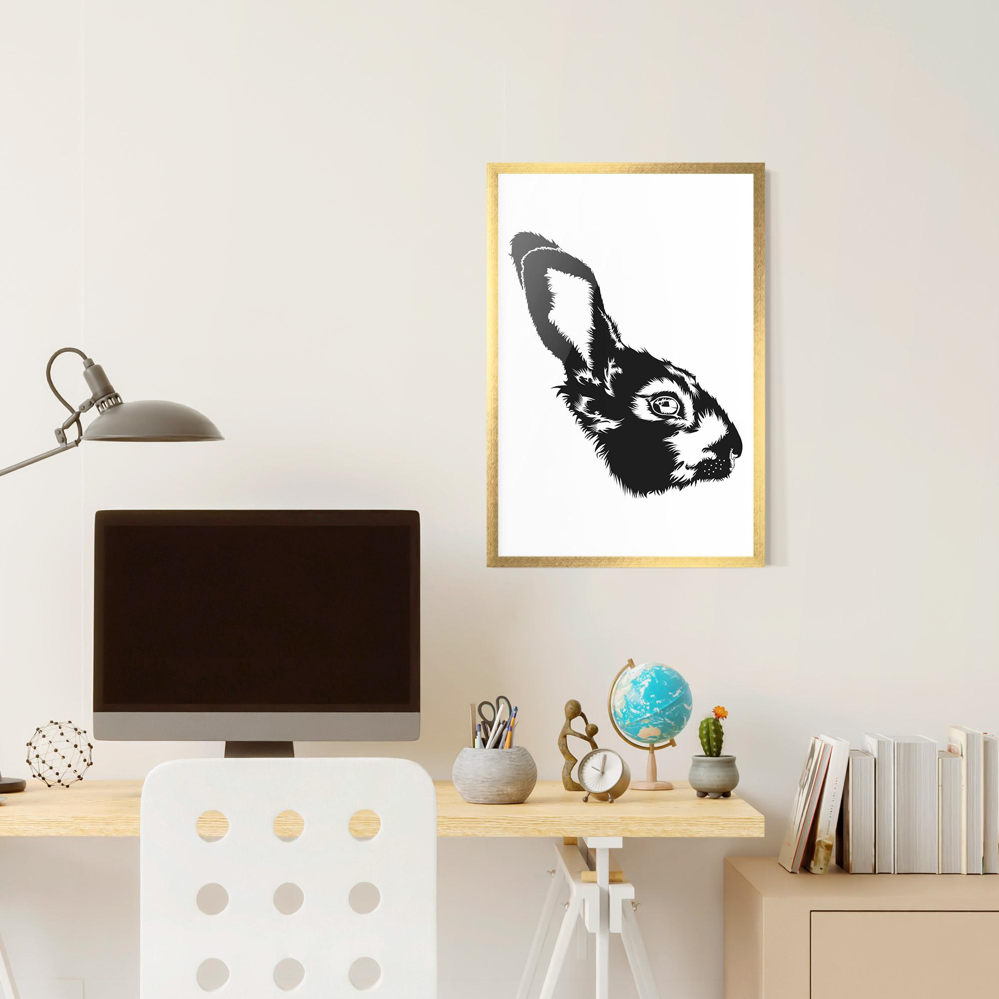 Рамкиран постер Rabbit Head mockup 6