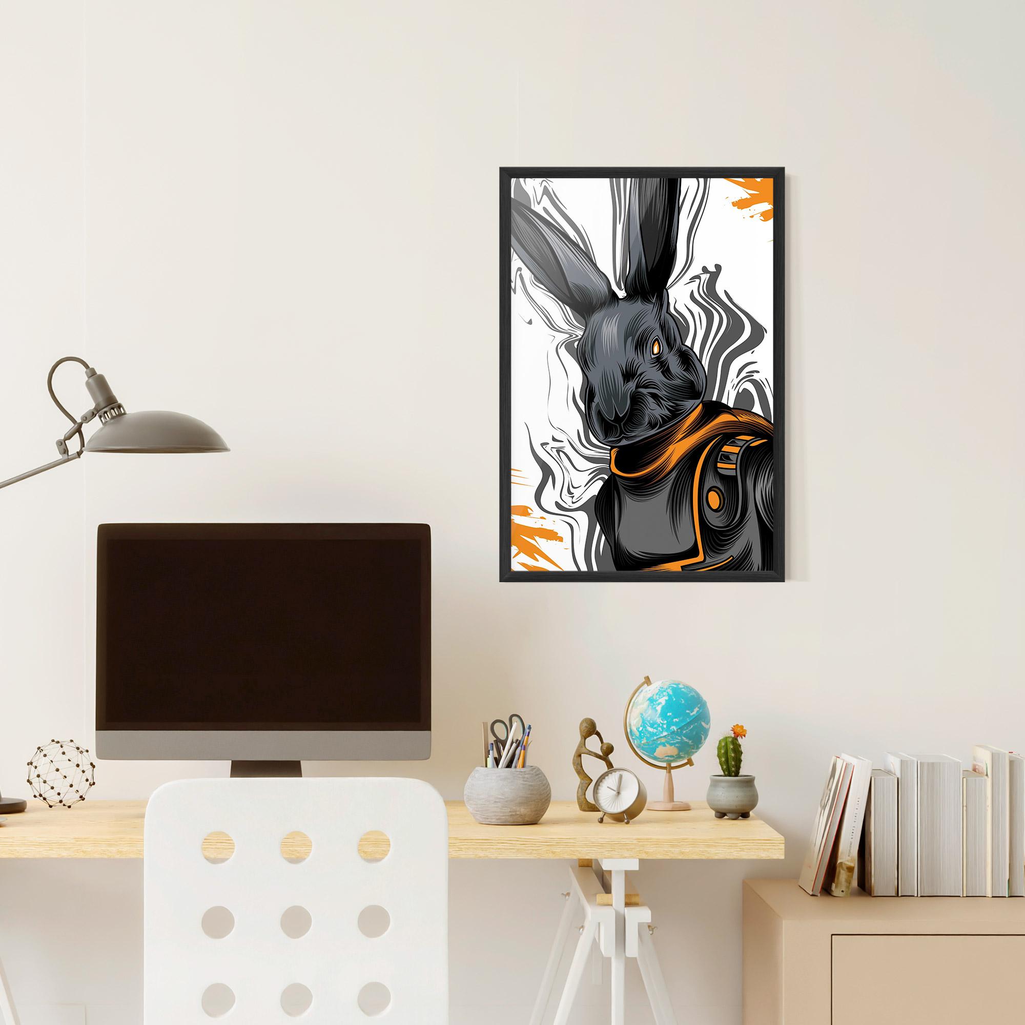 Рамкиран постер Cyborg Yellow Bunny mockup 6