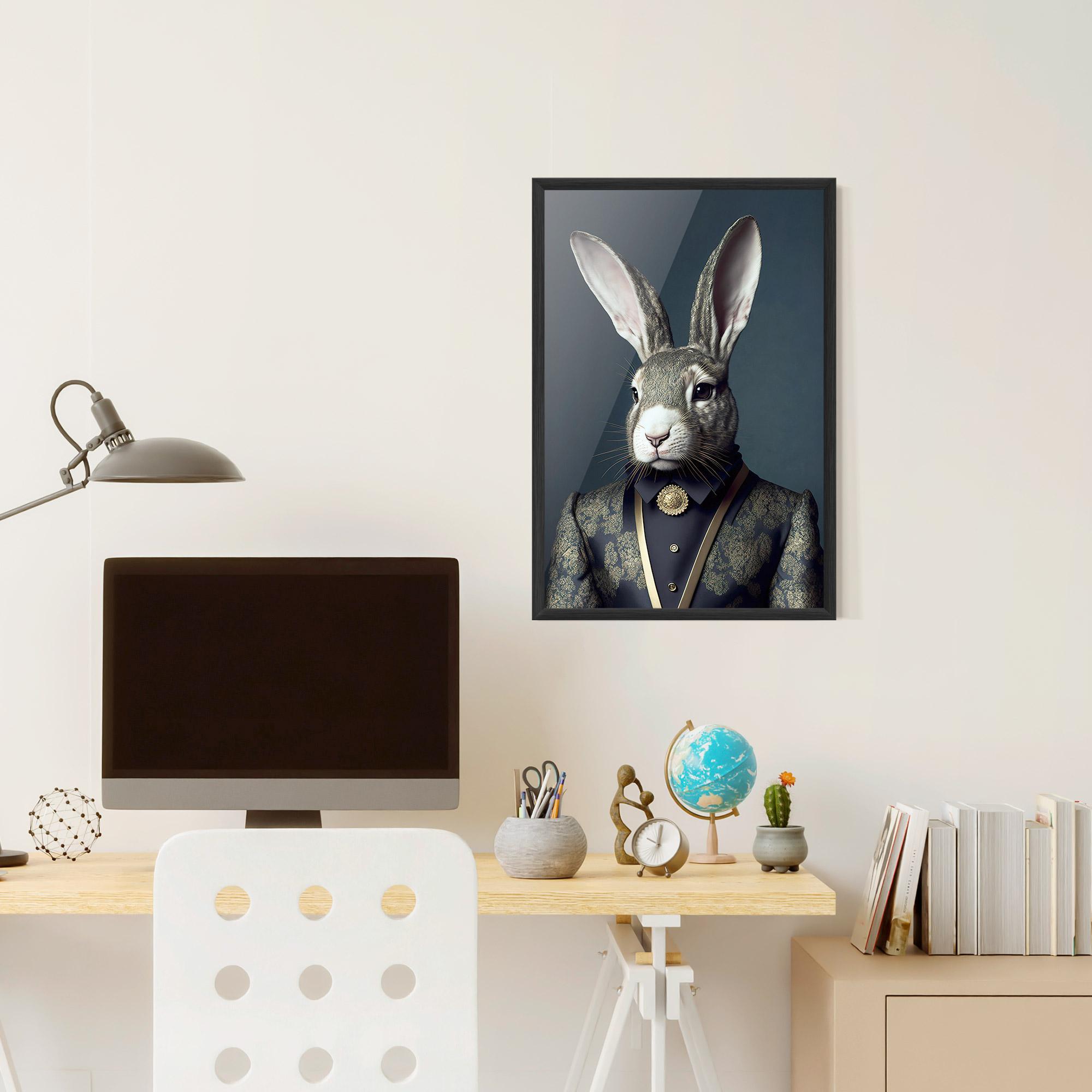 Рамкиран постер Elegant Rabbit mockup 6